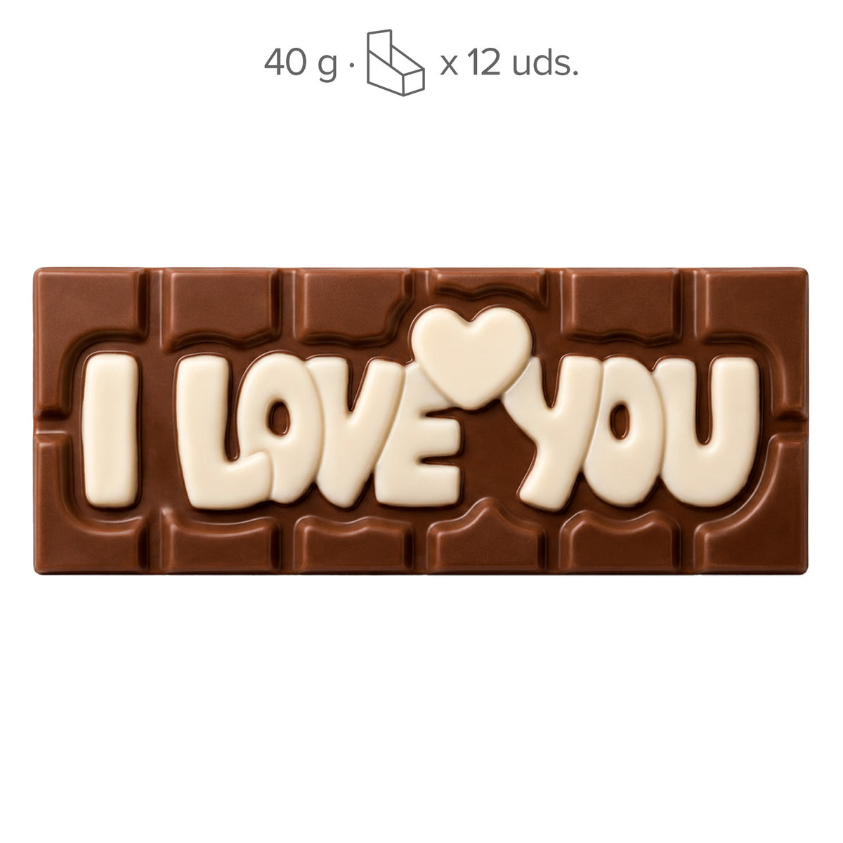 MINI TAVOLETTA DI CIOCCOLATO  I LOVE YOU 40GR
