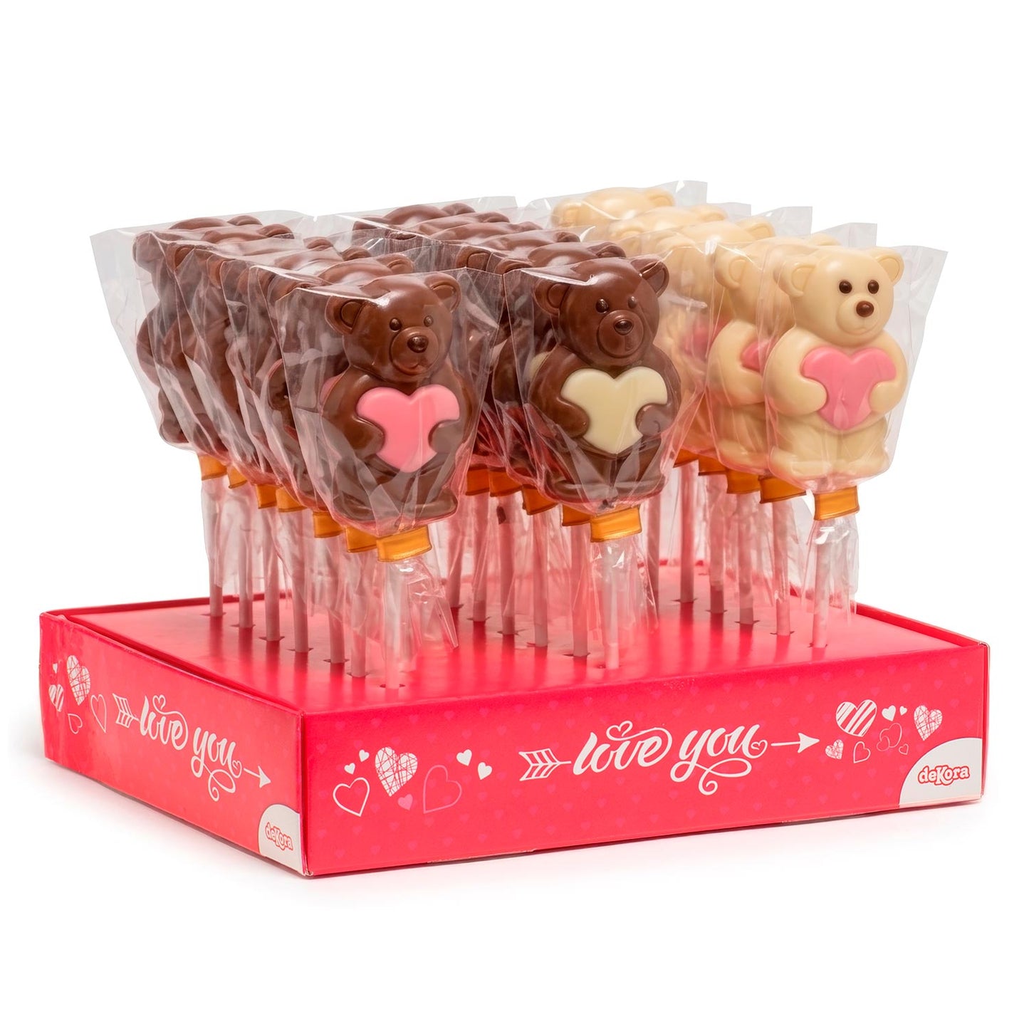 LECCA LECCA AL CIOCCOLATO ORSO CUORE ROSA 20GR