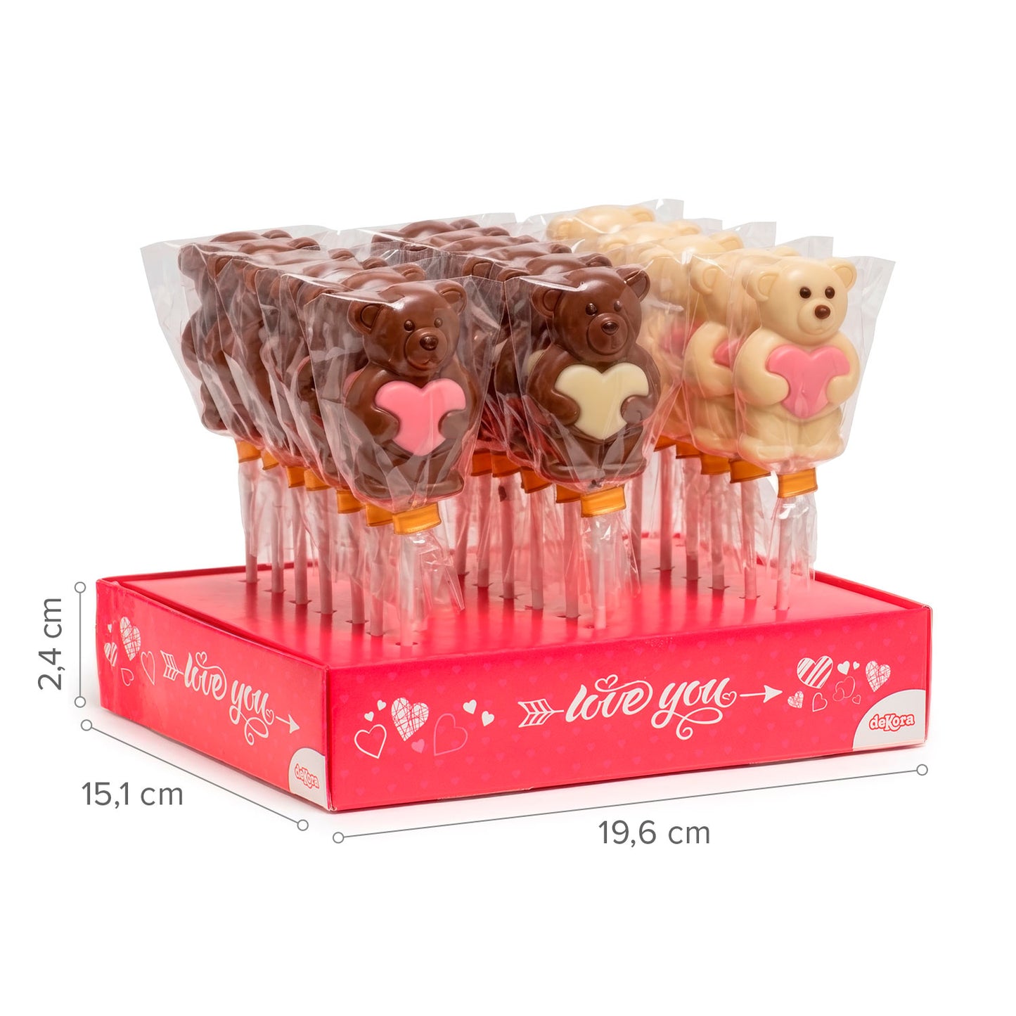 LECCA LECCA AL CIOCCOLATO ORSO CUORE ROSA 20GR
