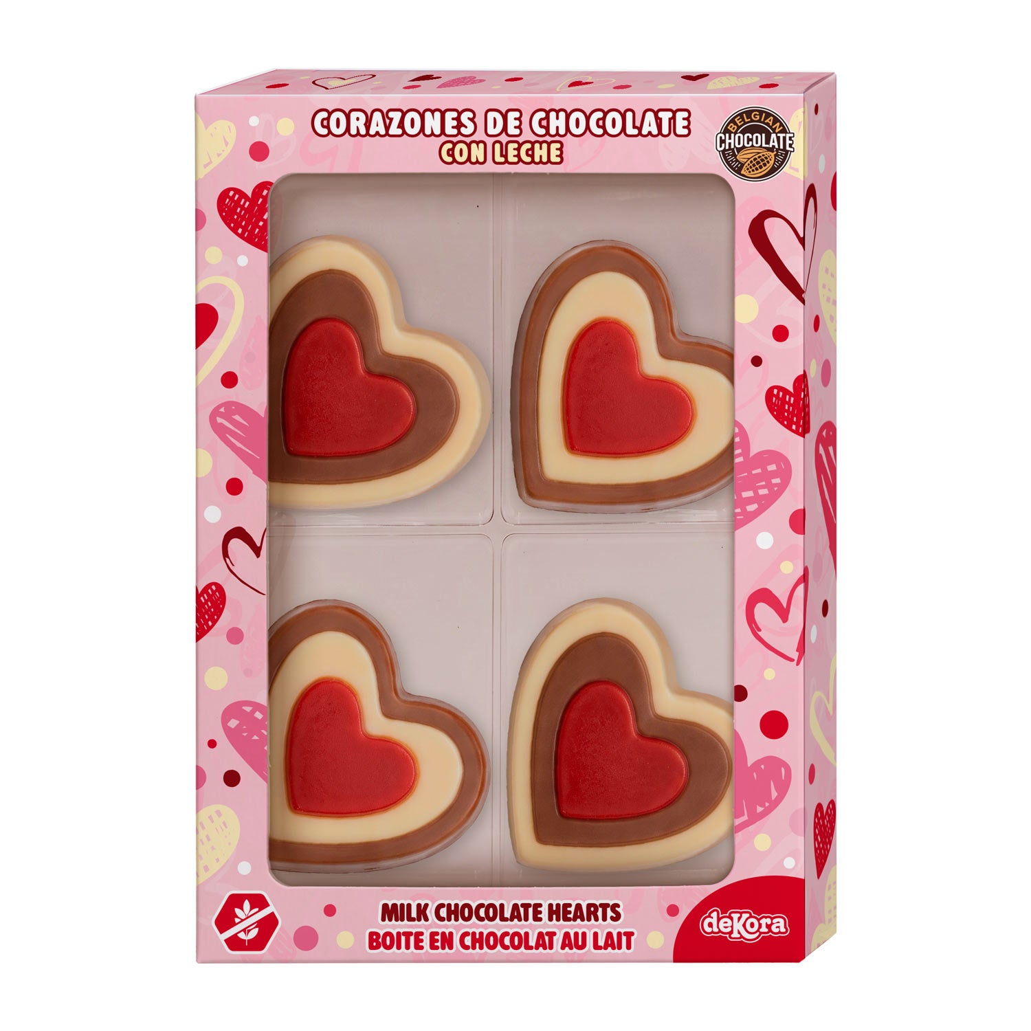 BOITE DE 4 COEURS EN CHOCOLAT 60GR