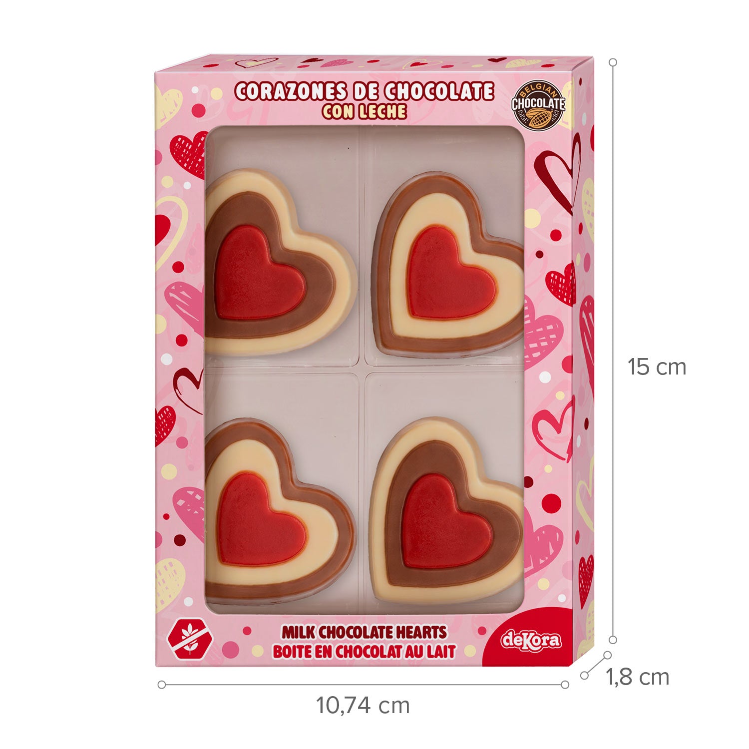 BOITE DE 4 COEURS EN CHOCOLAT 60GR