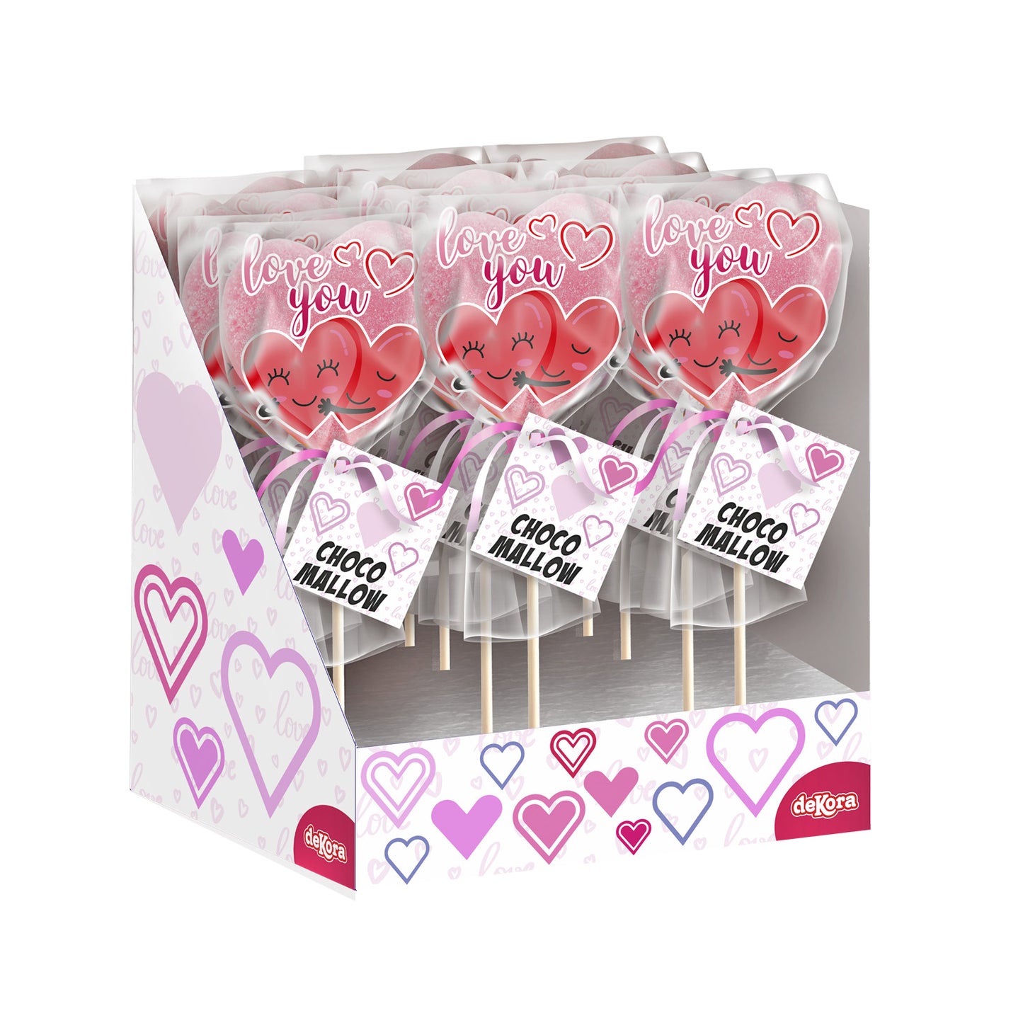 PINK HEART MALLOW LOLLIPOP 13GR