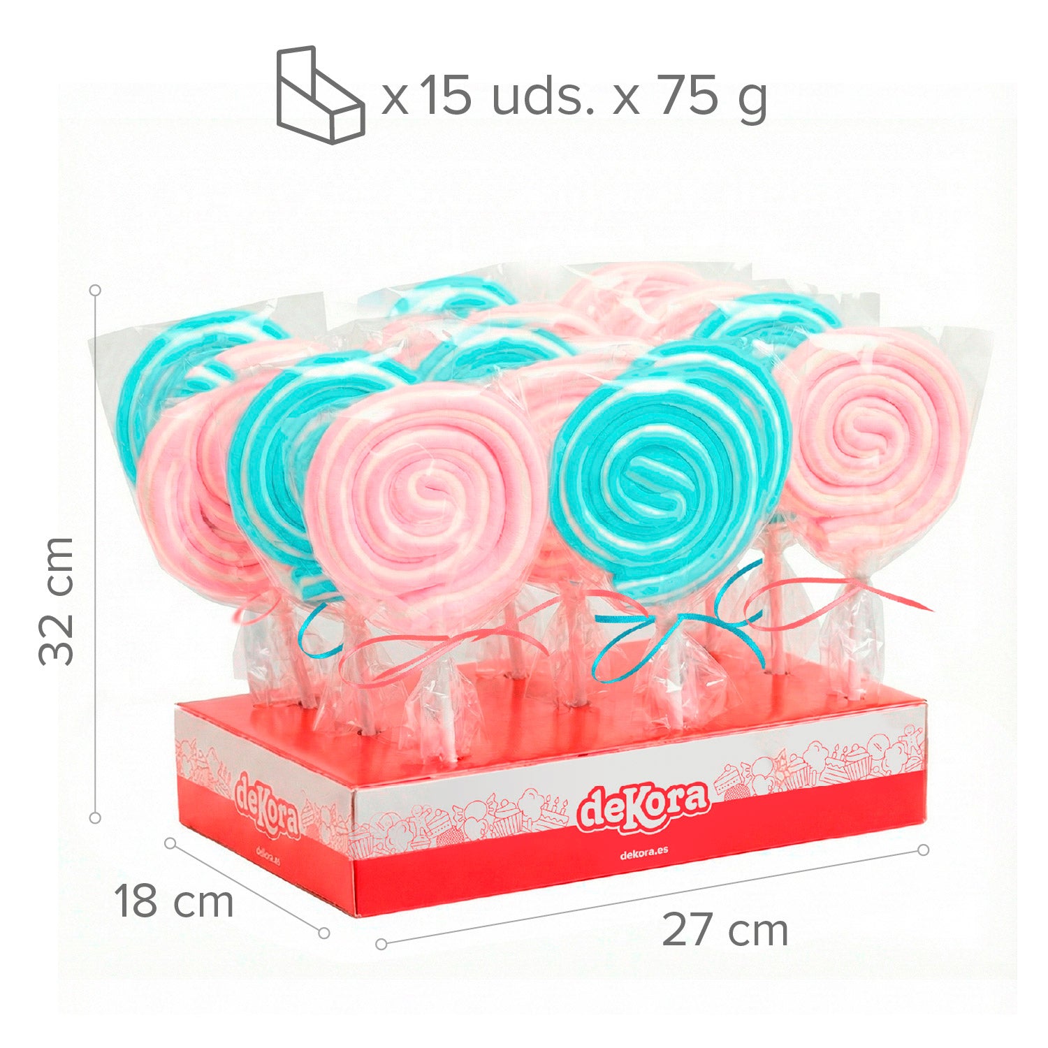 PIRULETA MALLOW TWIST AZUL Y ROSA 75GR