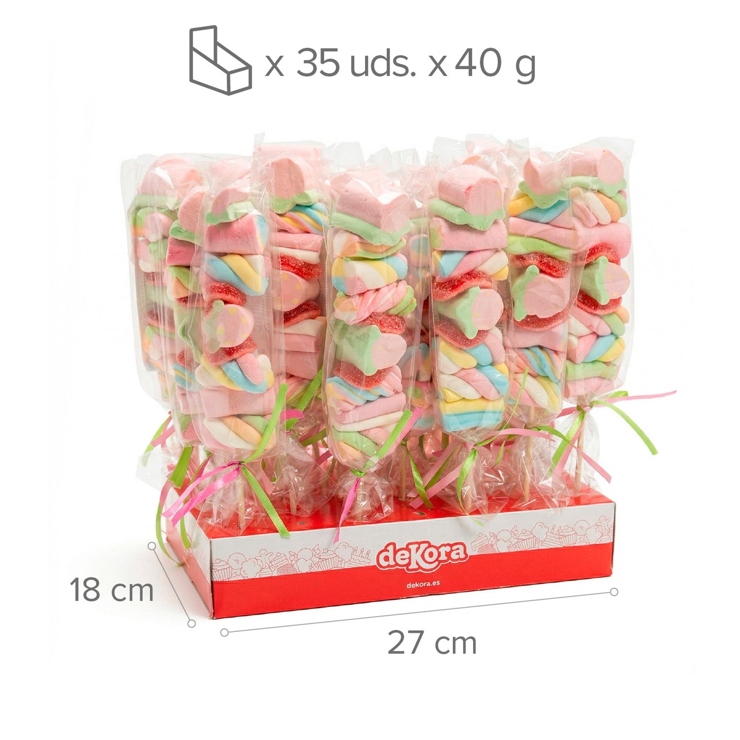 BROCHETTE GUIMAUVE COULEURS CLAIRES 40GR