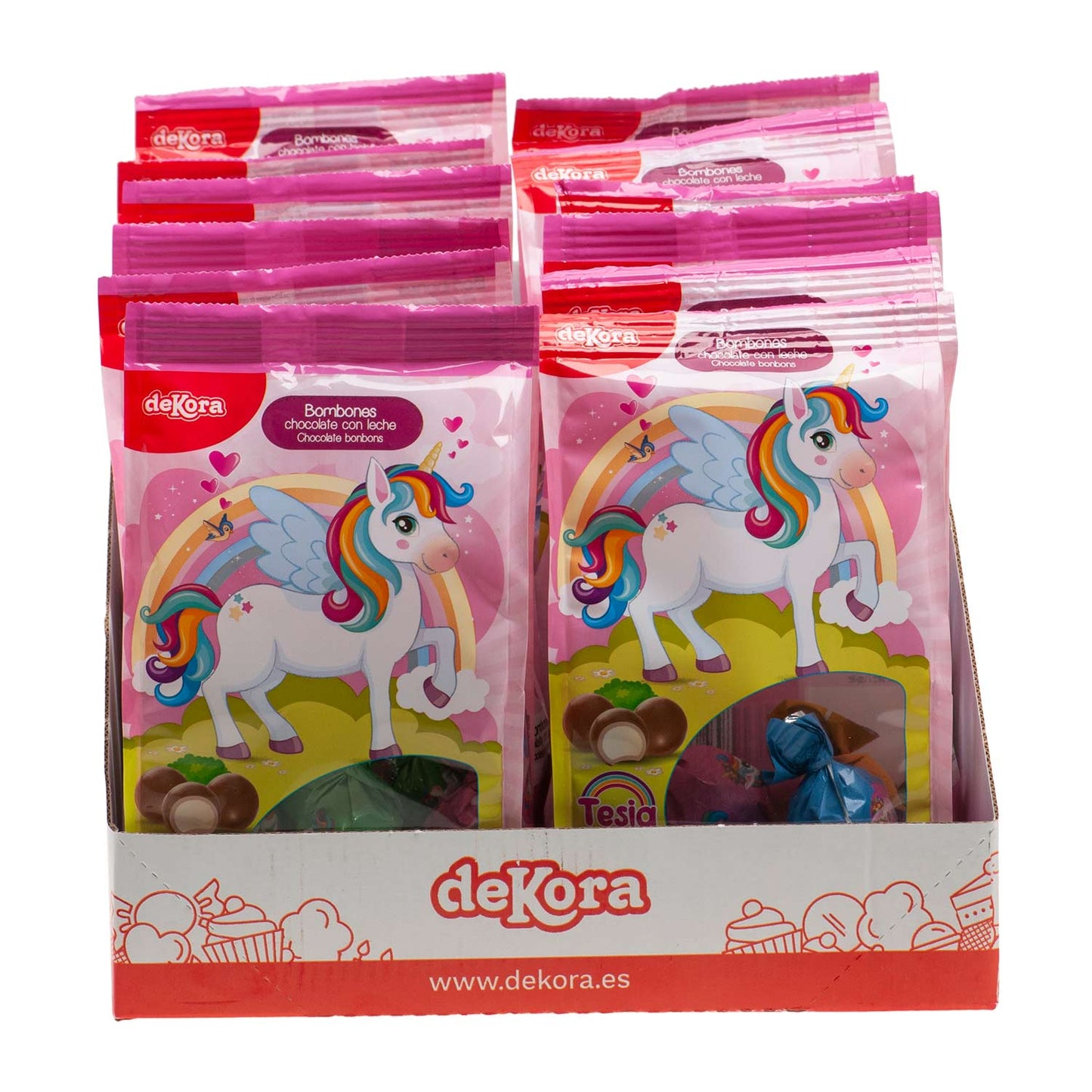BOLSA BOMBONES CHOCOLATE RELLENOS UNICORNIO TESIA 100 GR
