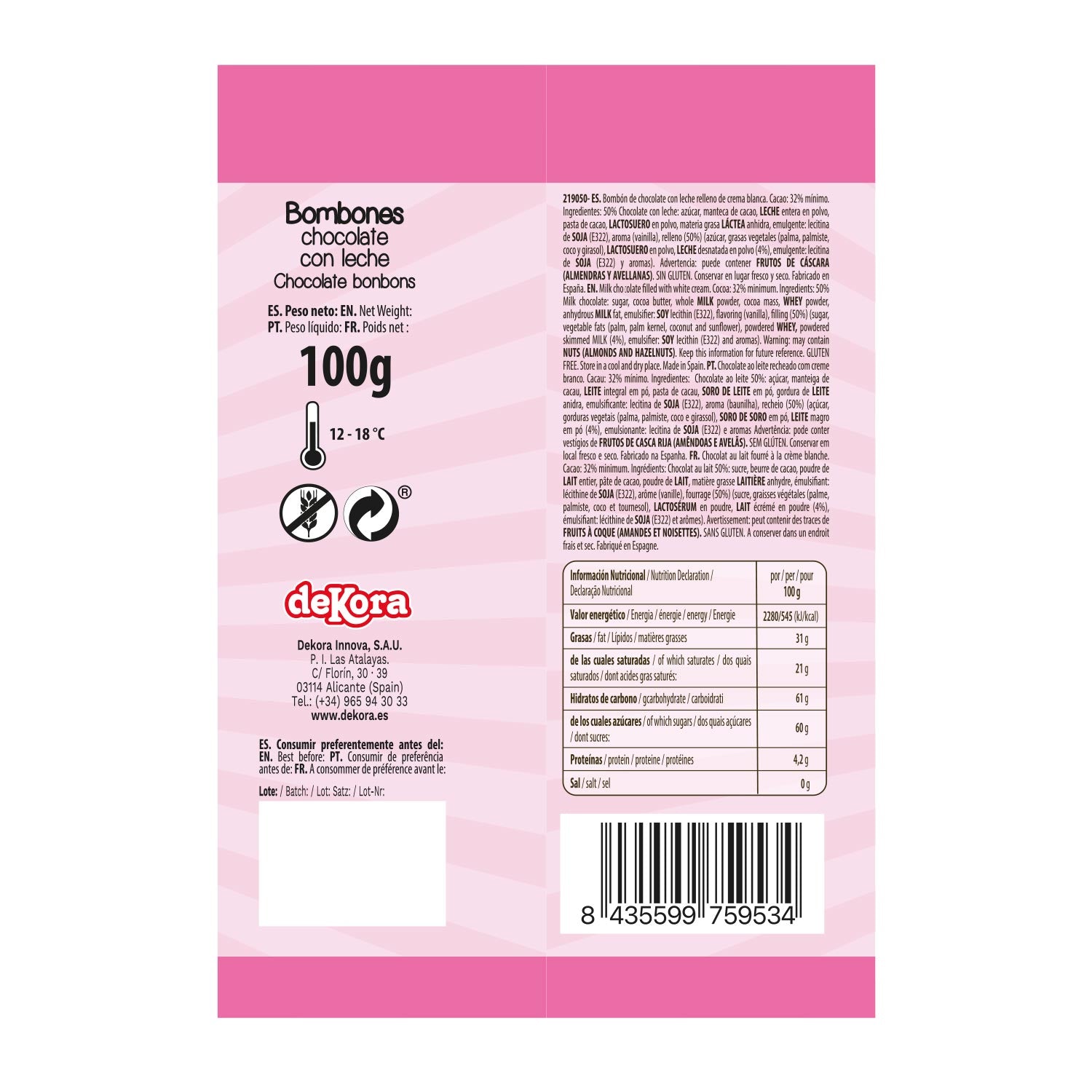 SACHET DE CHOCOLATS TESIA 100 GR