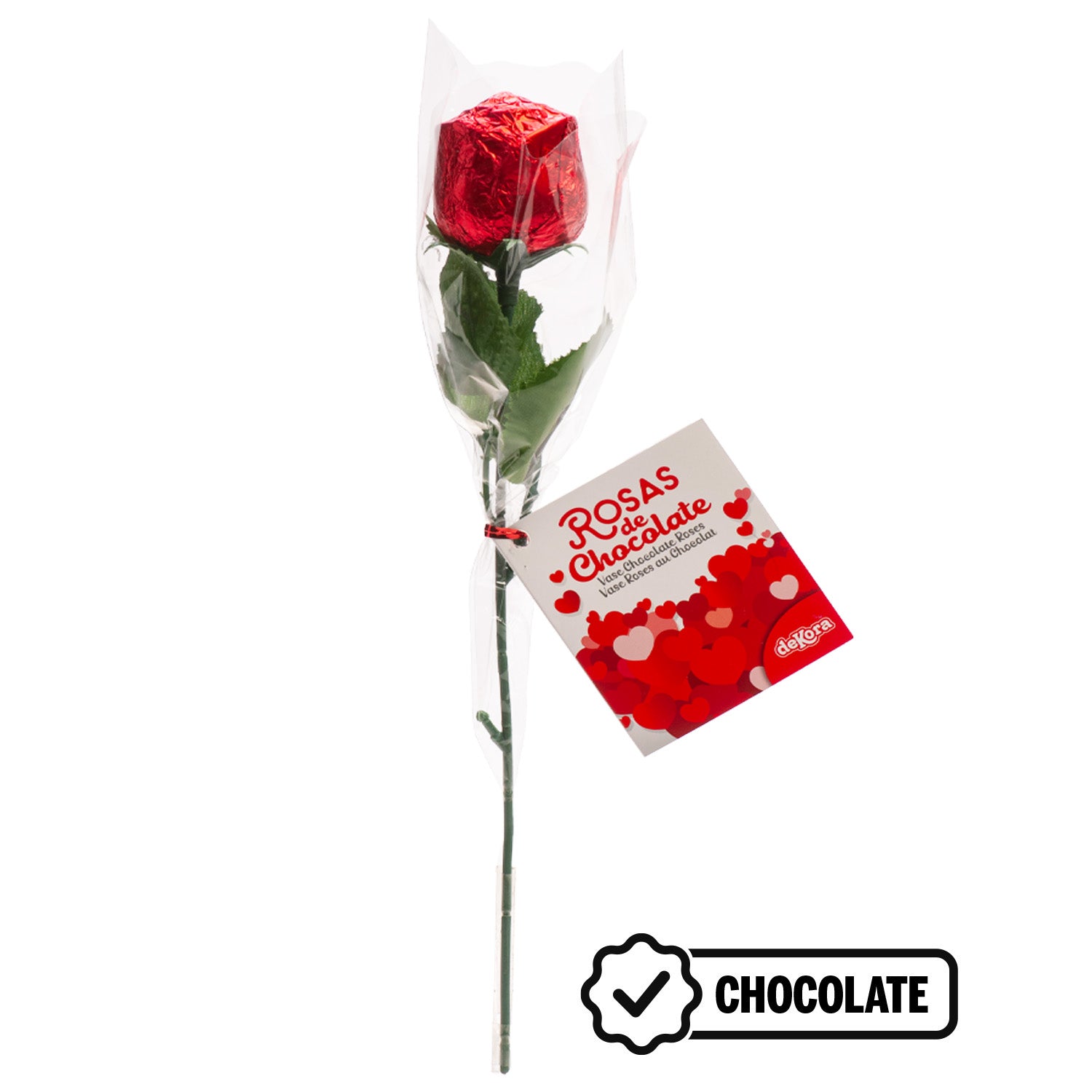 VASE WITH 20 CHOCOLATE ROSES 18GR