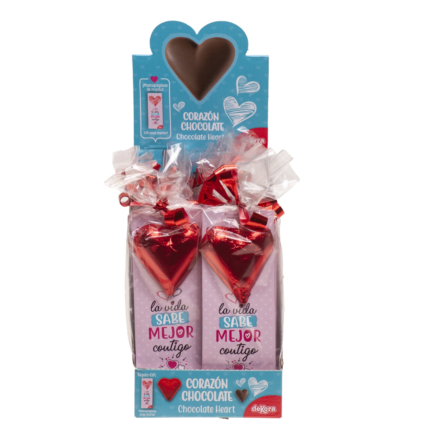 CORAÇÃO DE CHOCOLATE COM MARCADOR DE PÁGINA 25GR