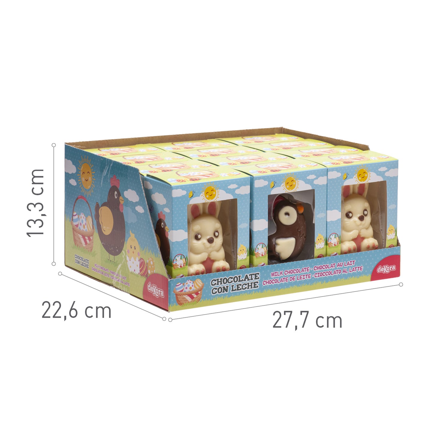 SURTIDO 3D CONEJITO Y GALLINA CHOCOLATE 55 GR