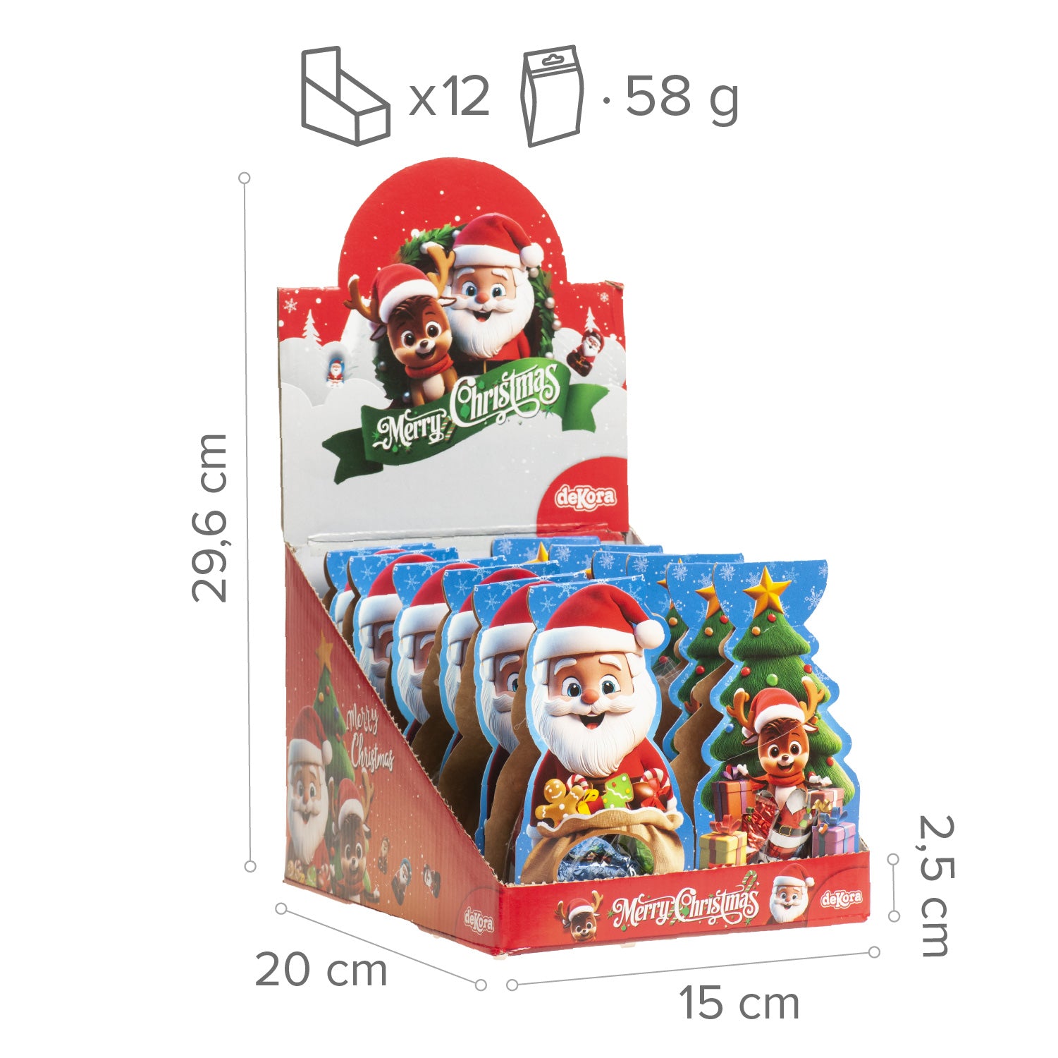 SURTIDO NAVIDEÑO PAPÁ NOEL Y RENO 58GR