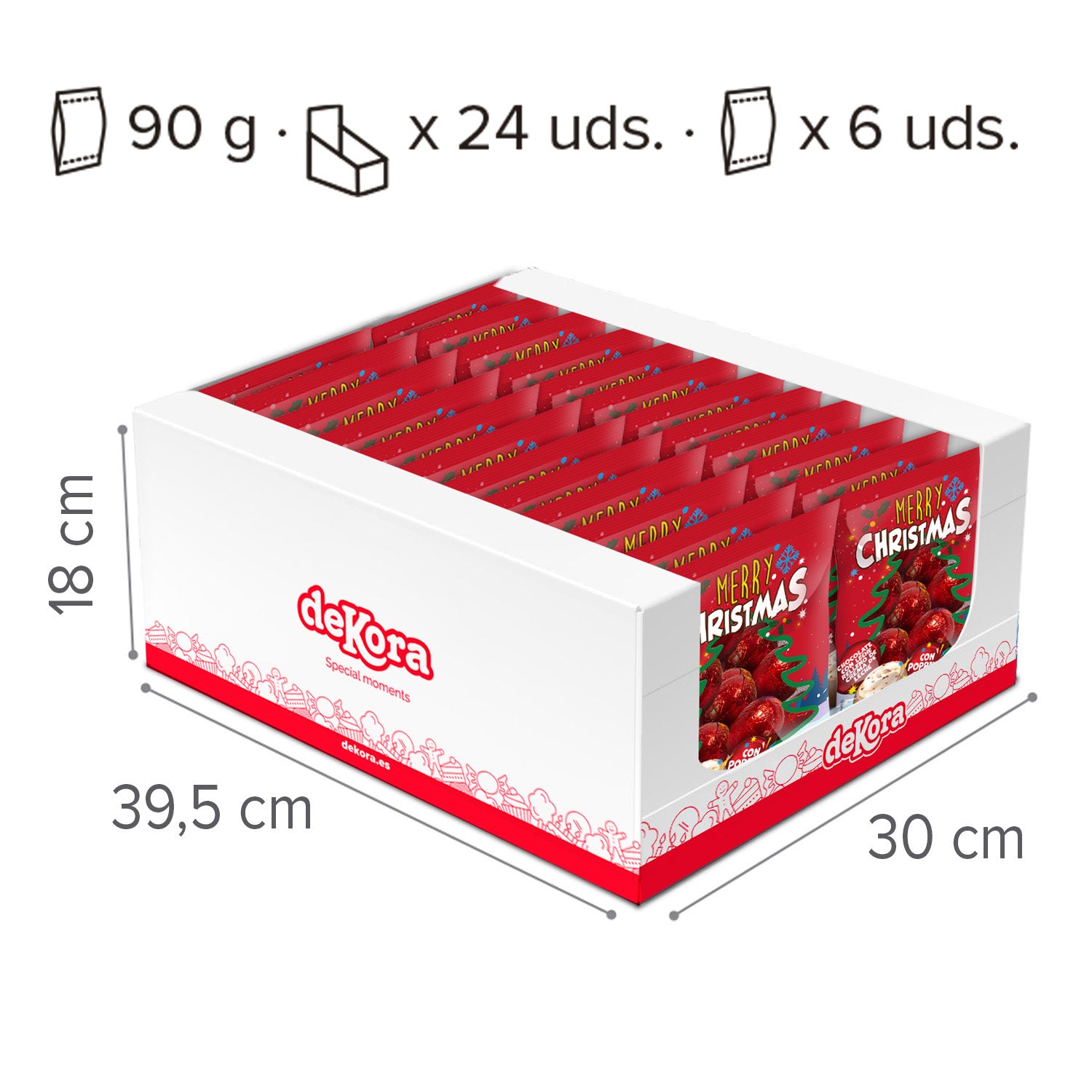 BOMBONES NAVIDEÑOS CON POPPING CANDY 90GR