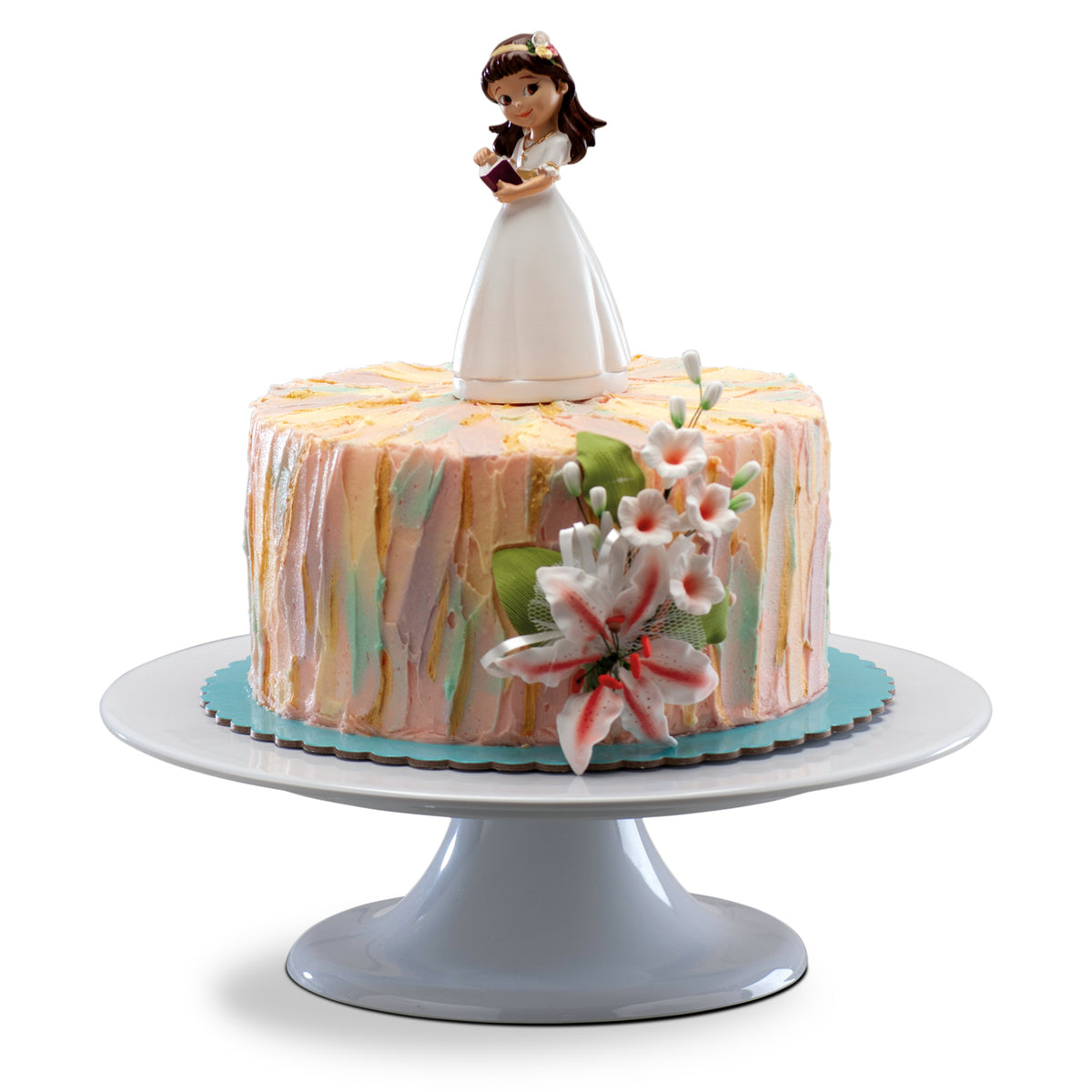 RAMO DECORAÇÃO AÇÚCAR SORTIDO FLORES BRANCAS 15CM