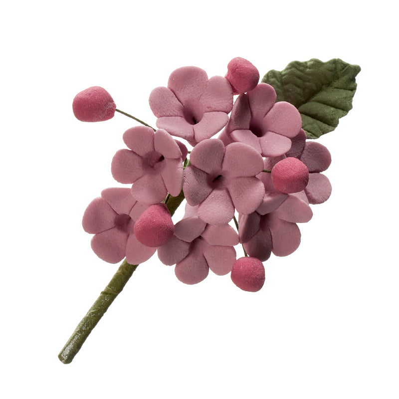 MINI RAMO DECORACION AZUCAR DE FLORES PASTEL&LILA 10,5CM