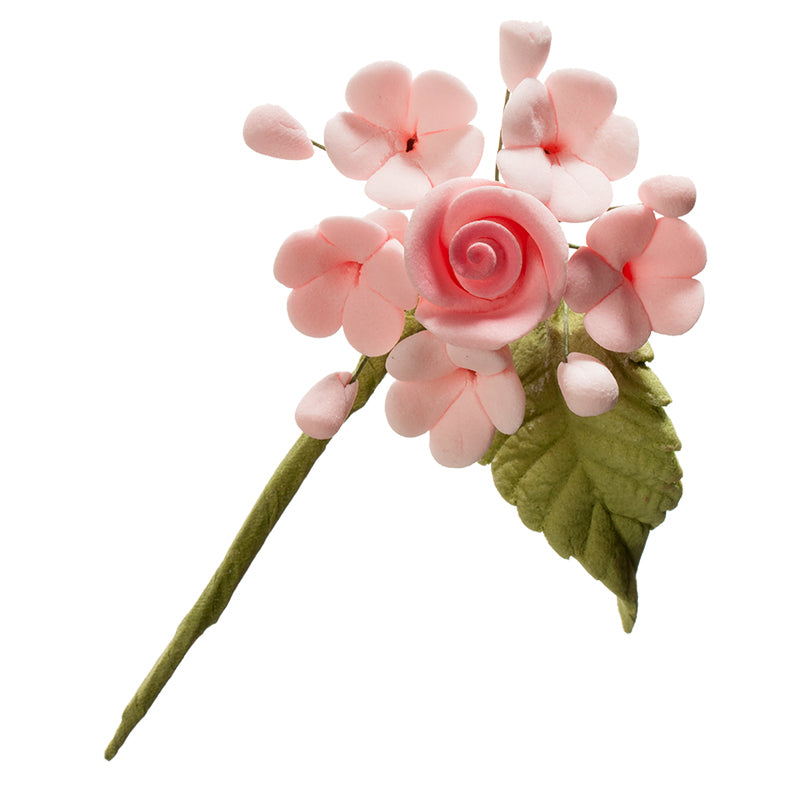 MINI RAMO DECORACION AZUCAR DE FLORES AZUL&ROSA 10,5CM