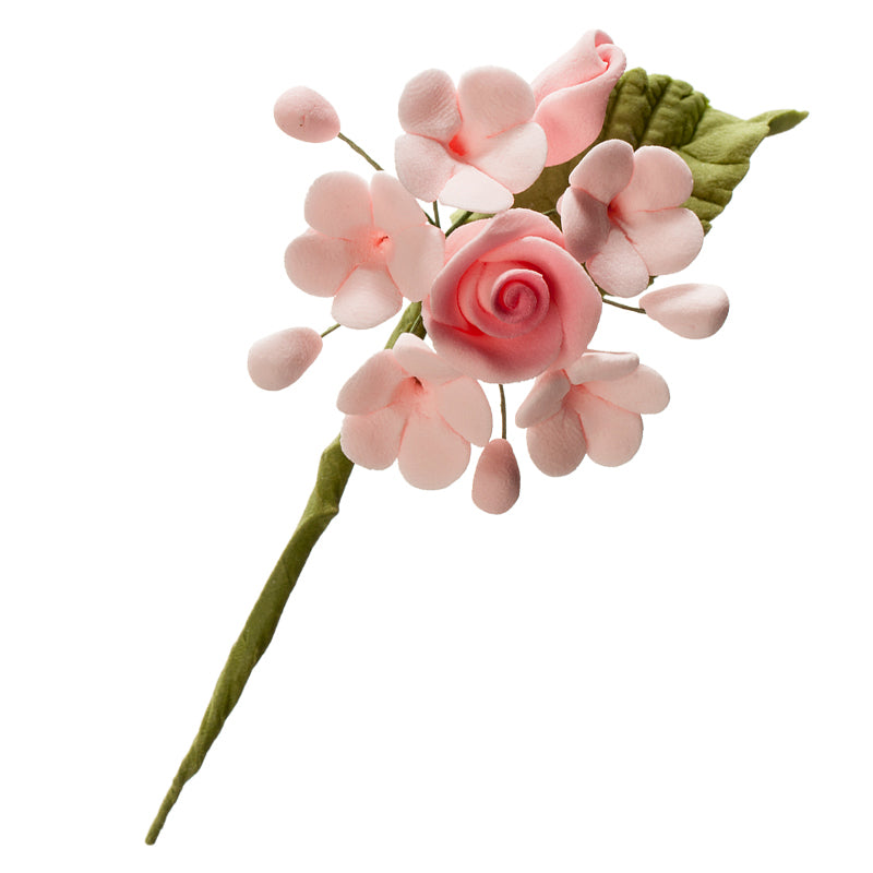 MINI RAMO DECORACION AZUCAR DE FLORES AZUL&ROSA 10,5CM