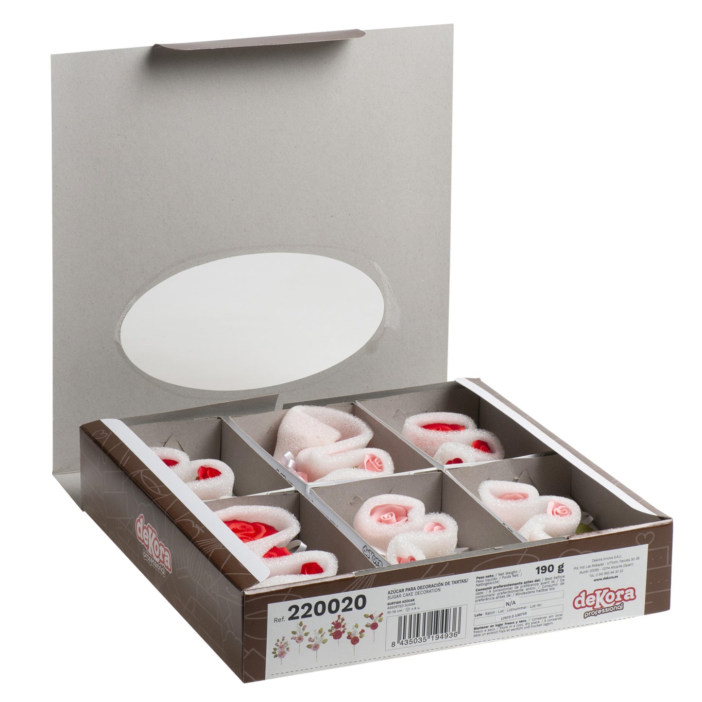 MAZZO INDIVIDUALE DECORAZIONE ZUCCHERO ROSA-ROSSO