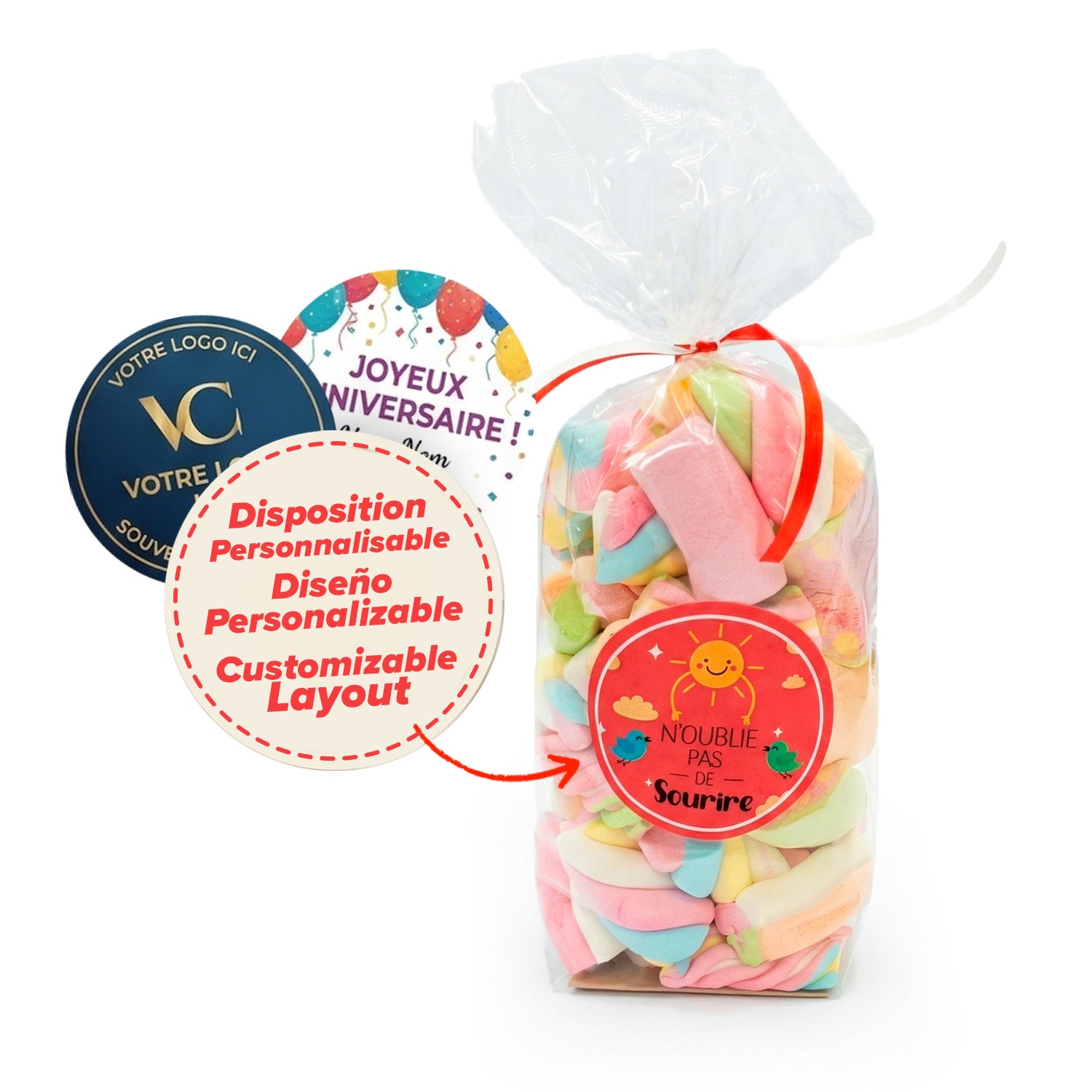 CHACHI BAGS MALLOW 150G - CON MENSAJE EN FRANCÉS