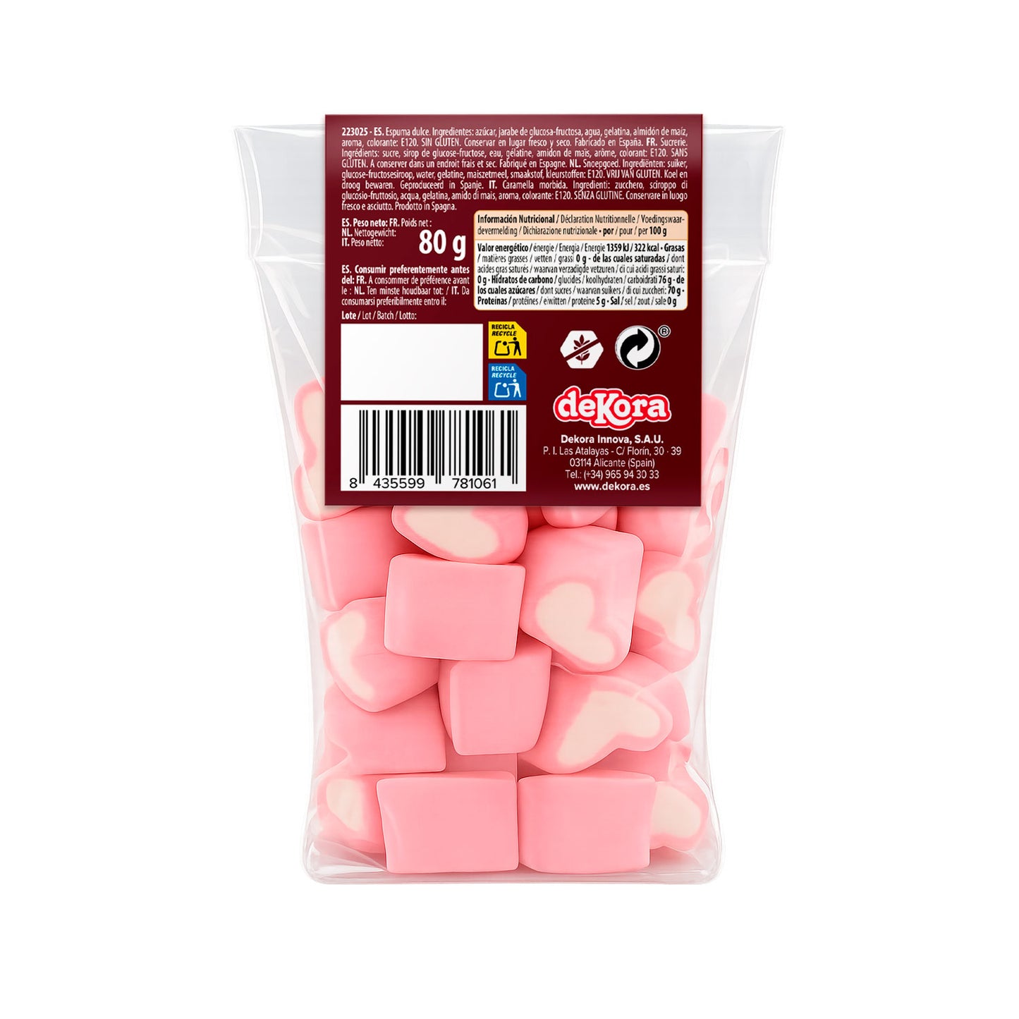 SACCHETTO DI CUORI DI MALLOW 80GR