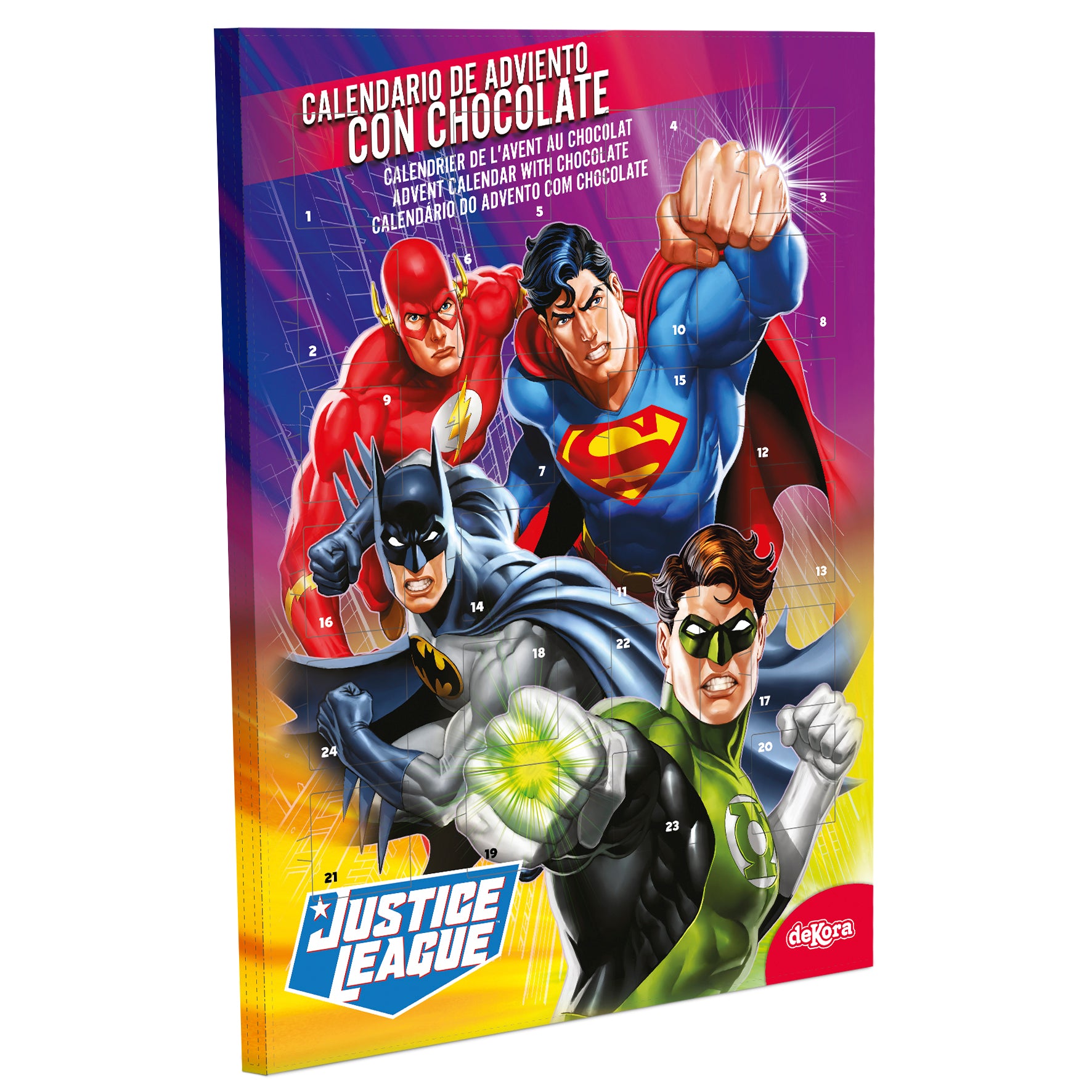 CALENDÁRIO ADVENTO JUSTICE LEAGUE COM CHOCOLATE 50GR