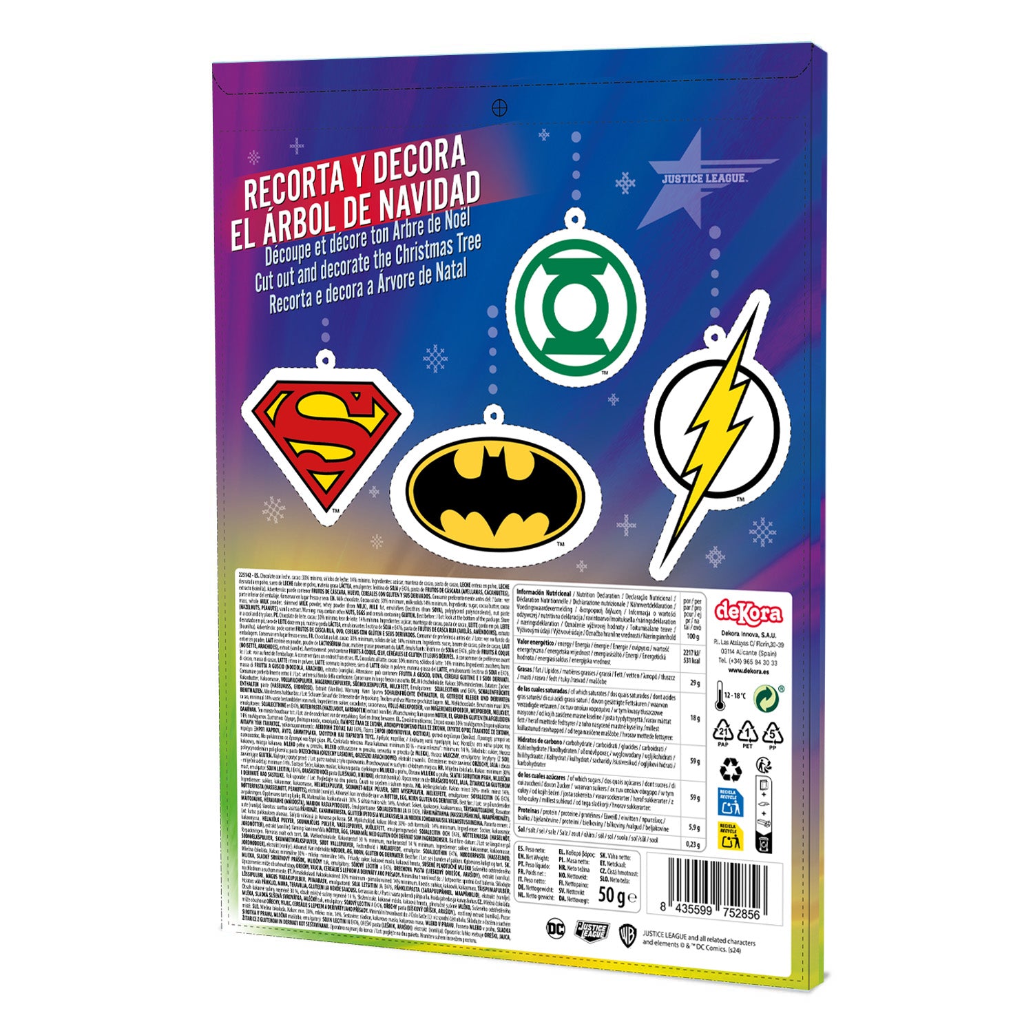 CALENDRIER DE L'AVENT JUSTICE LEAGUE AVEC CHOCOLAT 50GR