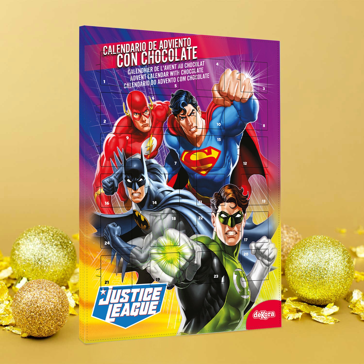 CALENDRIER DE L'AVENT JUSTICE LEAGUE AVEC CHOCOLAT 50GR
