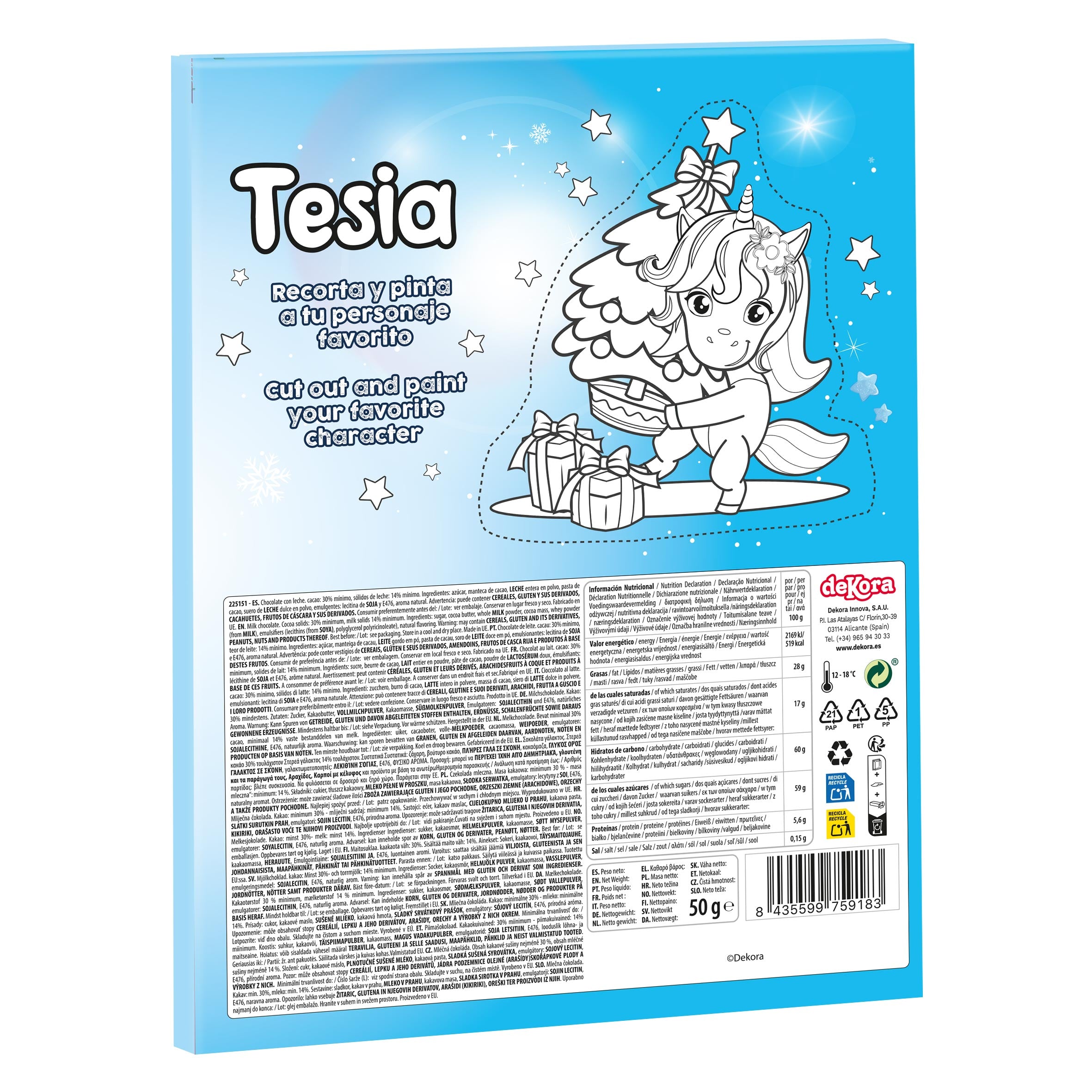 CALENDARIO CHOCOLATE TESIA EN LA NIEVE  50GR