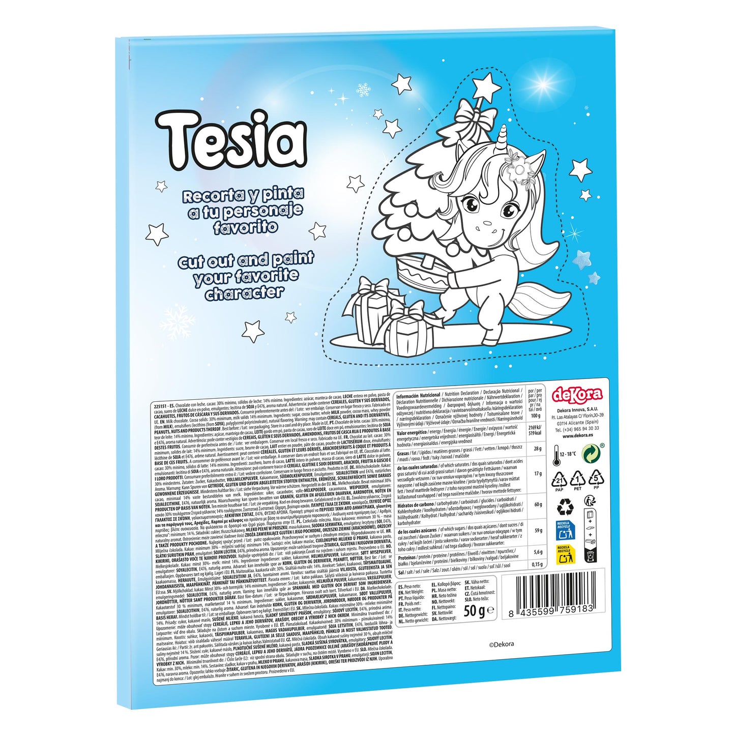 CALENDARIO CHOCOLATE TESIA EN LA NIEVE  50GR