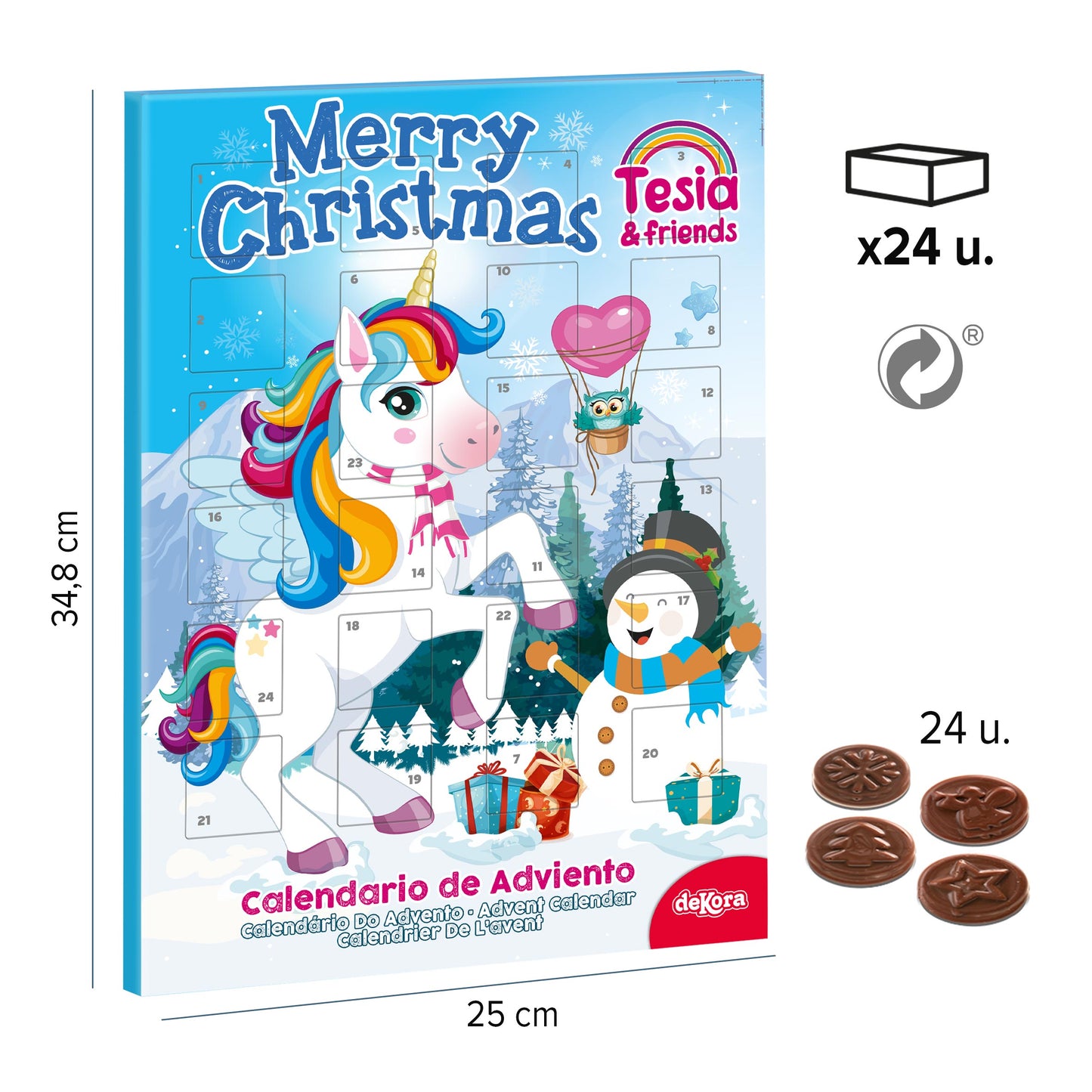 CALENDARIO CHOCOLATE TESIA EN LA NIEVE  50GR