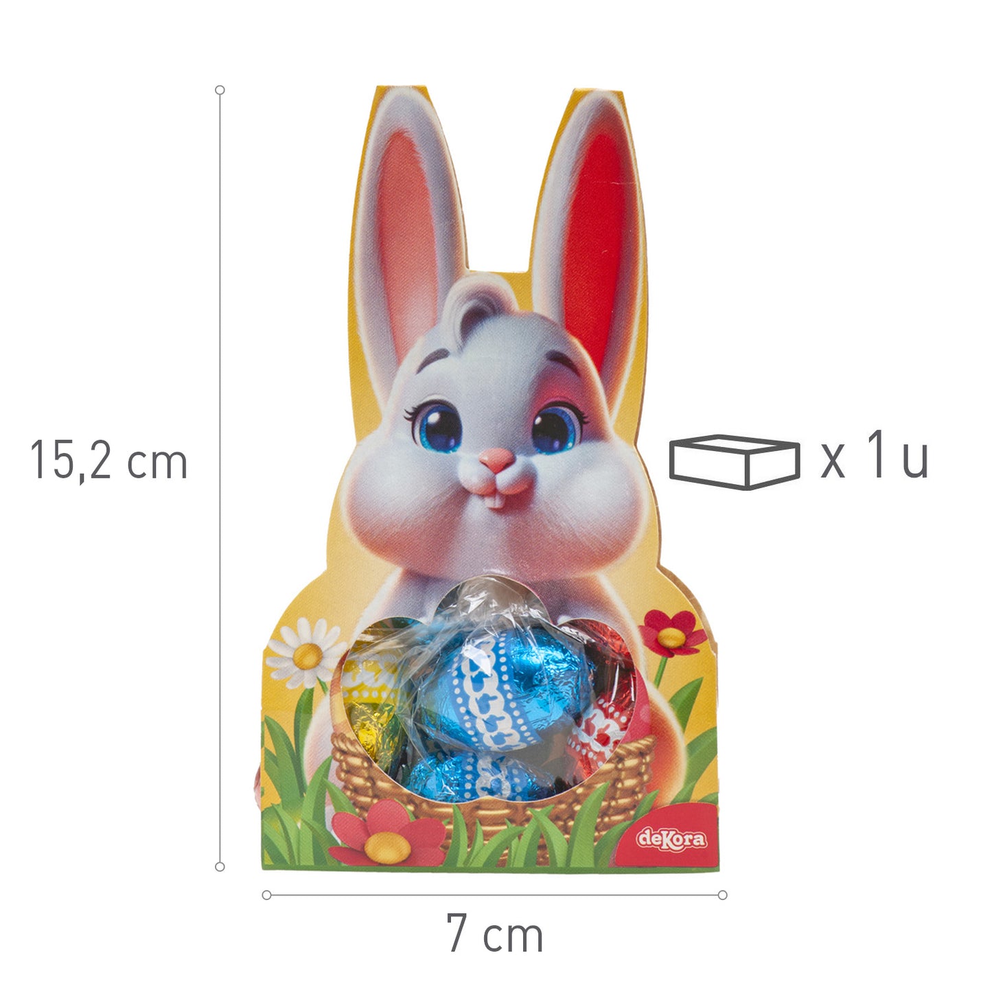 BUNNY WITH CHOCOLATE EGGS 60GR