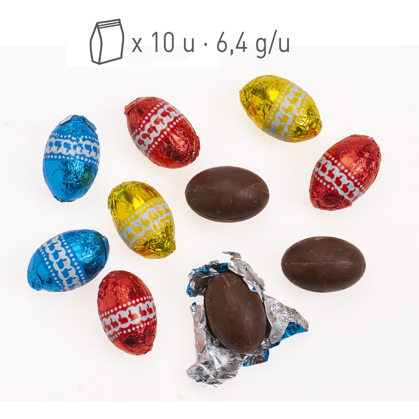 BUNNY WITH CHOCOLATE EGGS 60GR