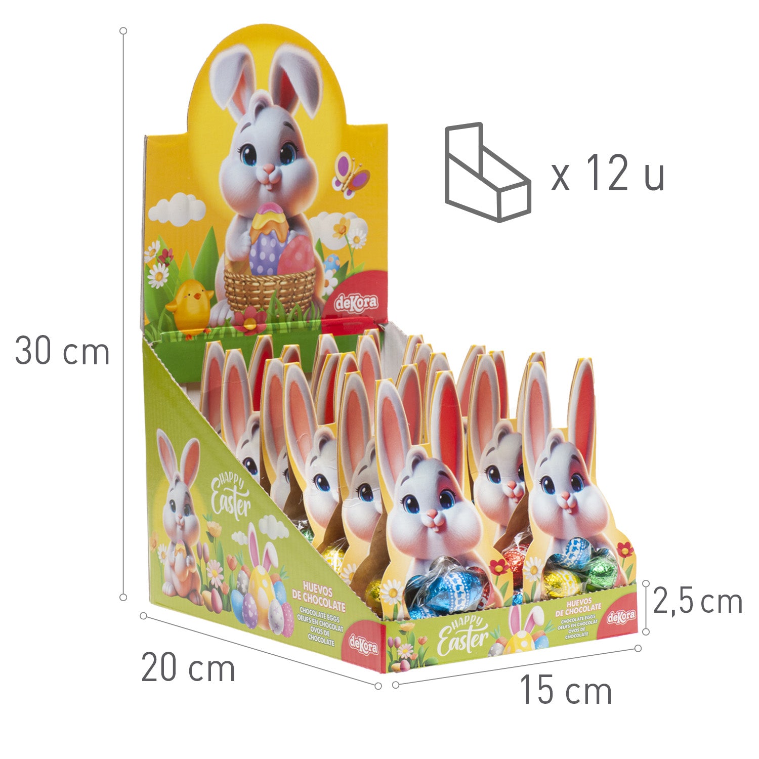 BUNNY WITH CHOCOLATE EGGS 60GR