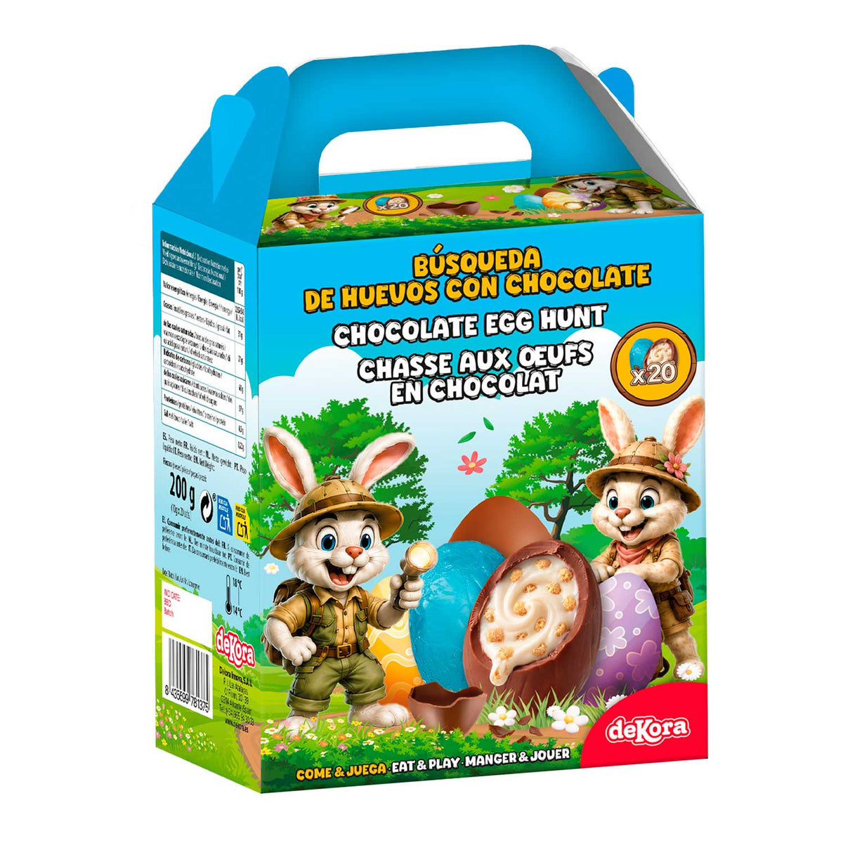 CAJA BUSQUEDA DE HUEVOS CHOCOLATE 200GR