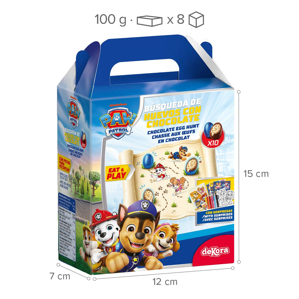 BOITE CHASSE AUX OEUFS EN CHOCOLAT PAW PATROL 100GR