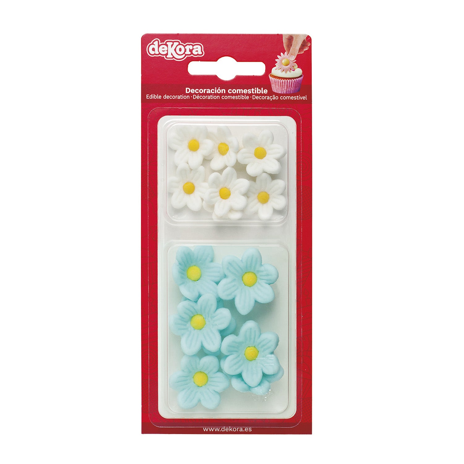 BLISTER SUCRE 7 MARGUERITES BLANCHES ET 7 BLEUES