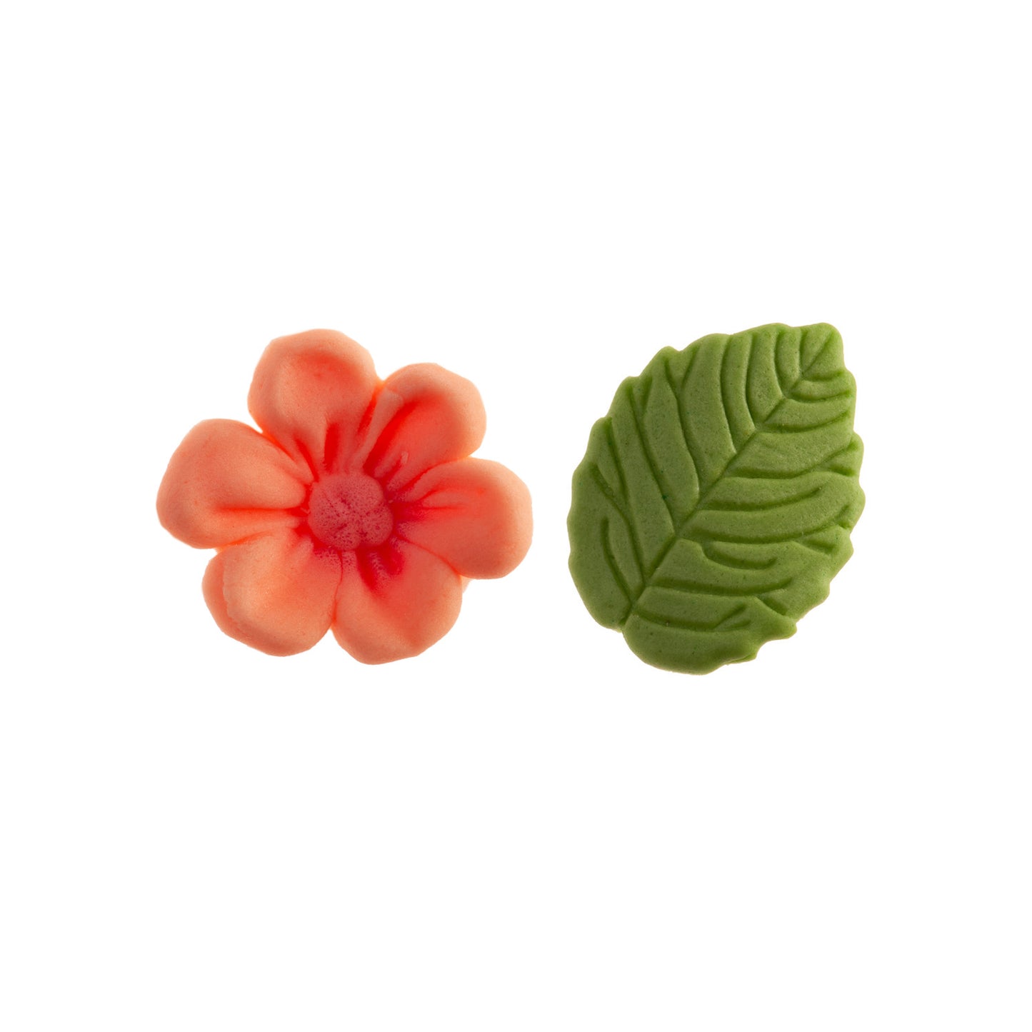 BLISTER DI ZUCCHERO 8 FIORI ROSA E 5 FOGLIE VERDI