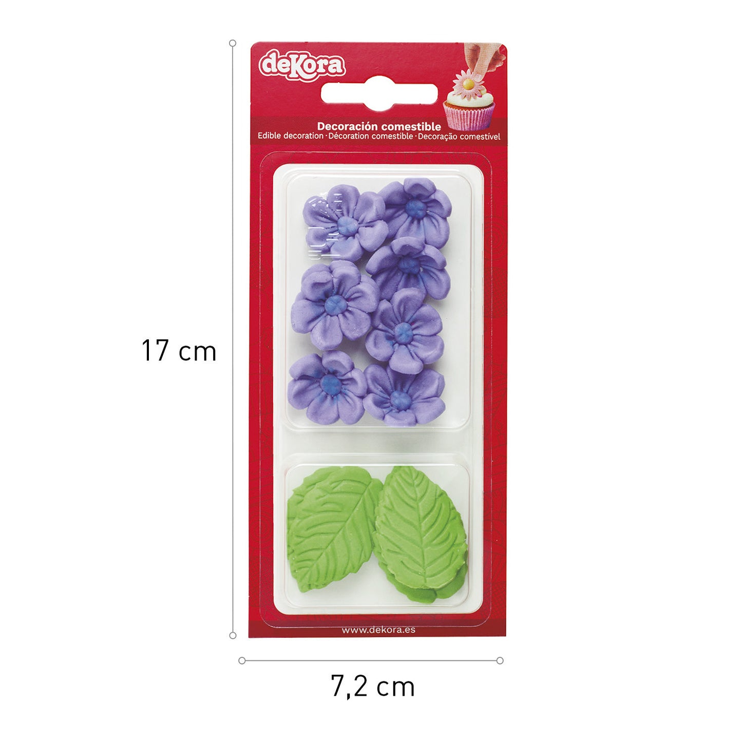 BLISTER SUCRE 8 FLEURS VIOLET ET 5 FEUILLES VERTES