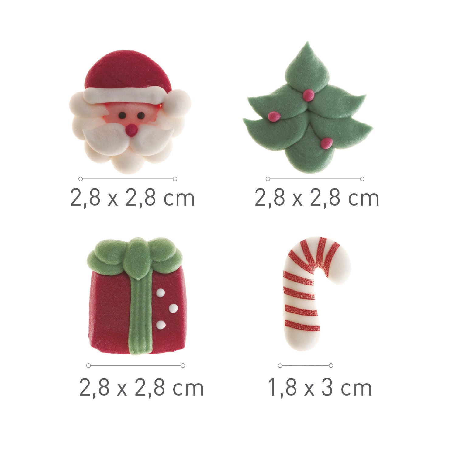 BLÍSTER DECORACIÓN AZÚCAR 2D NAVIDAD 12 FIGURAS