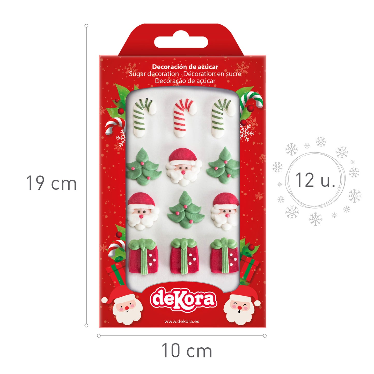 BLÍSTER DECORACIÓN AZÚCAR 2D NAVIDAD 12 FIGURAS