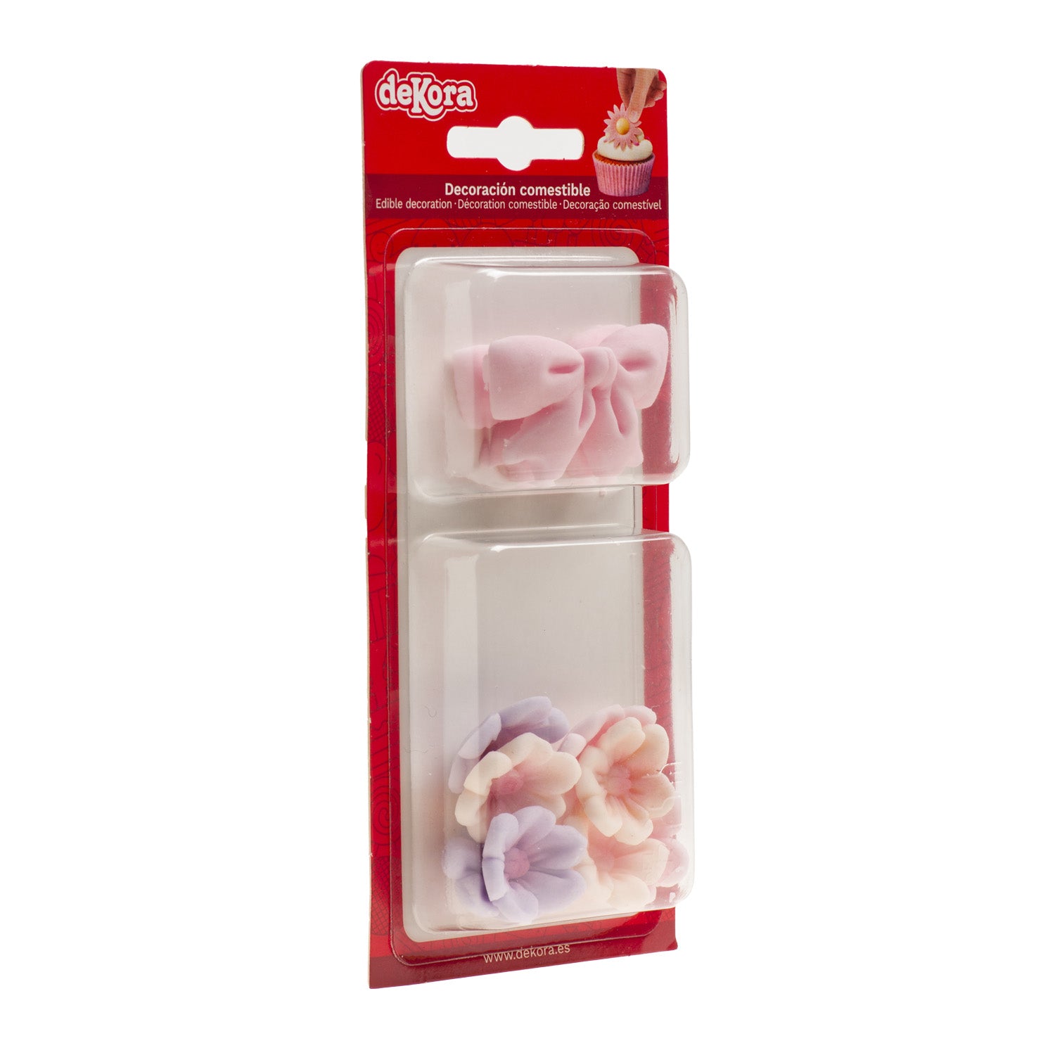 BLISTER AZÚCAR LAZO ROSA CON FLORES