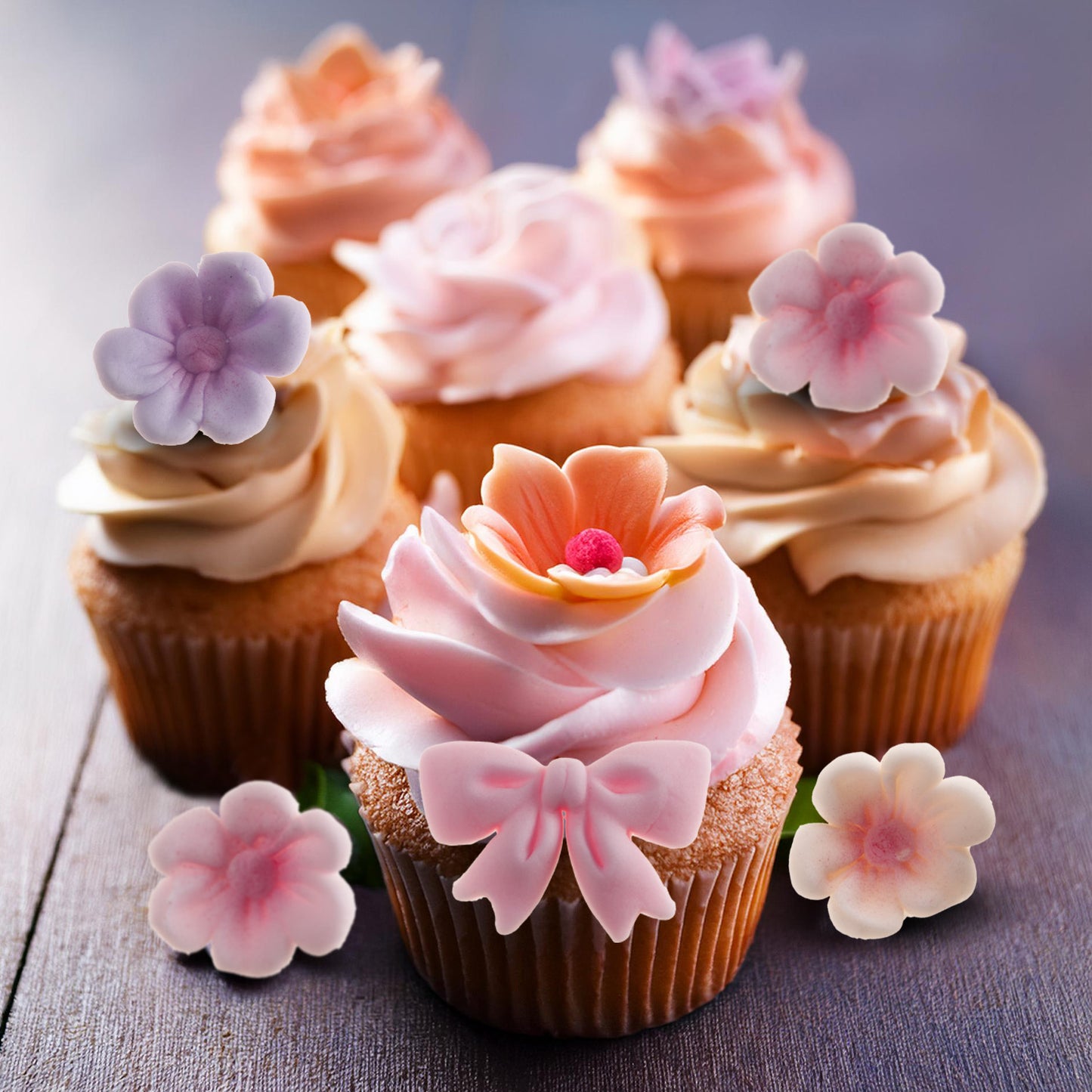 BLISTER SUCRE RUBAN ROSE AVEC FLEURS