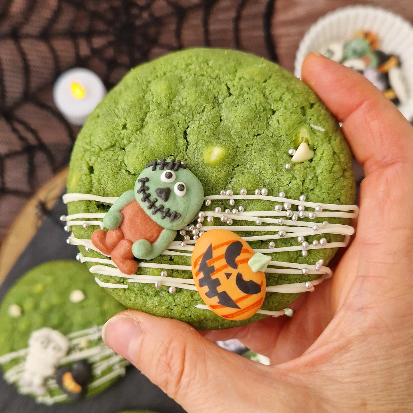 DECORACIÓN AZÚCAR  FANTASMA, CALABAZA Y BRUJA