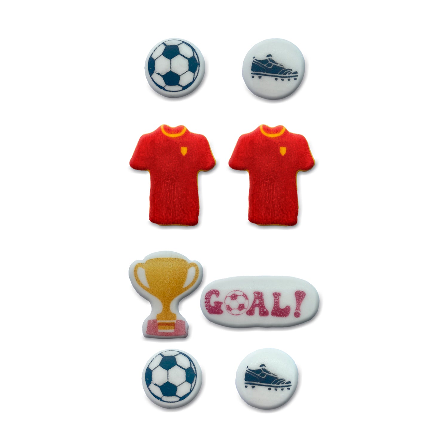BLISTER DECORACION AZUCAR 2D FUTBOL 8 UNIDADES