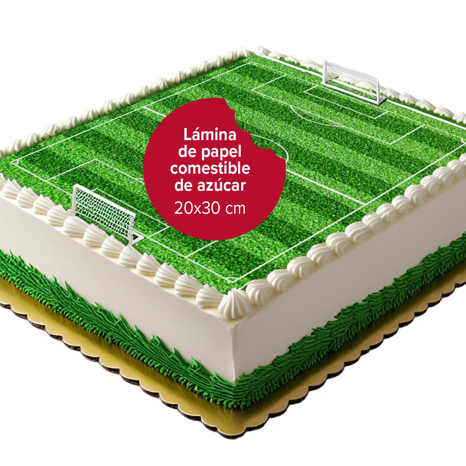 LAMINA COMESTIBLE CAMPO FUTBOL 20X27CM ZERO