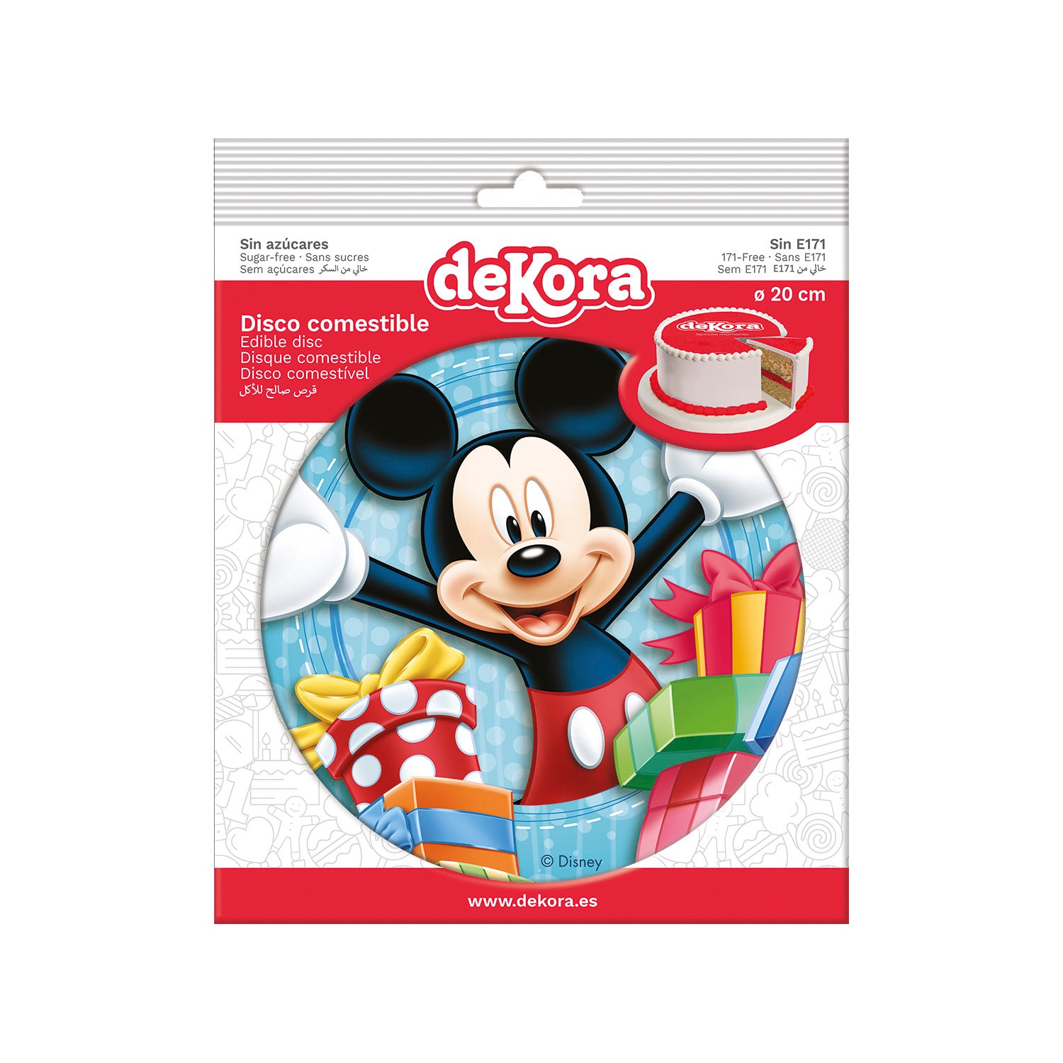 6 DISCOS COMESTÍVEIS 20 CM MICKEY & AMIGOS