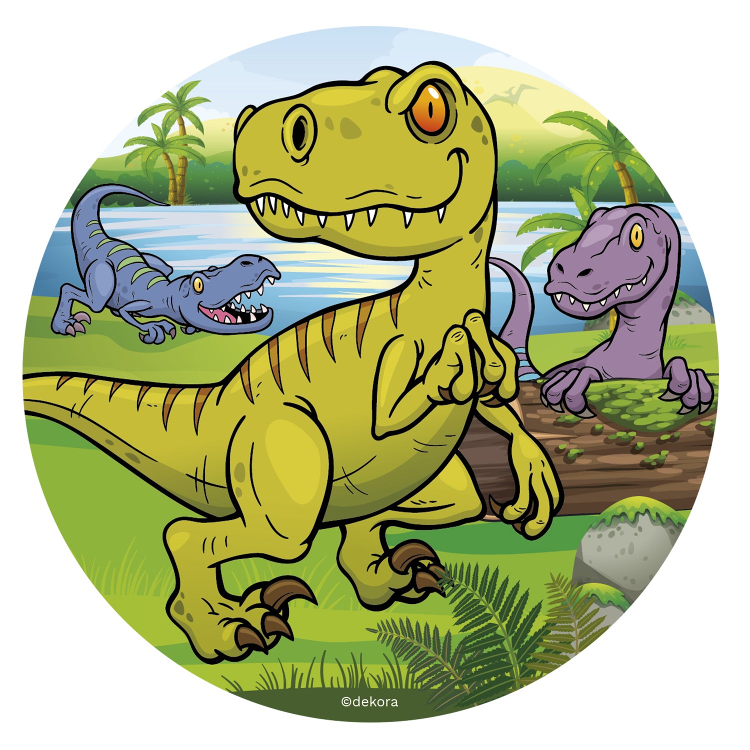 DISCO COMESTIBLE TARTA DINOSAURIO 16CM ZERO AZF