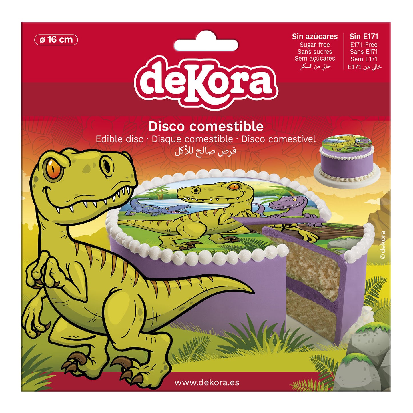 DINOSAUR CAKE DECORATING EDIBLE DISC 16 CM ZERO
