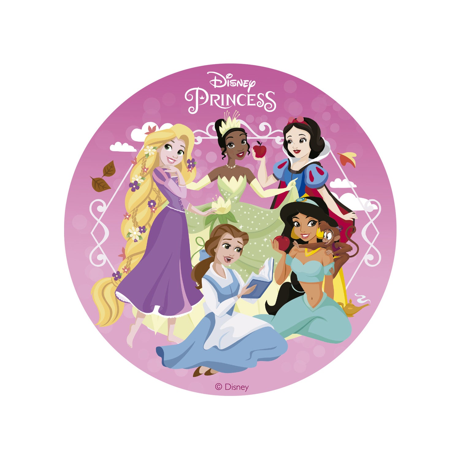 DISCO COMESTÍVEL DECORAR BOLOS PRINCESAS ZERO 15,5CM