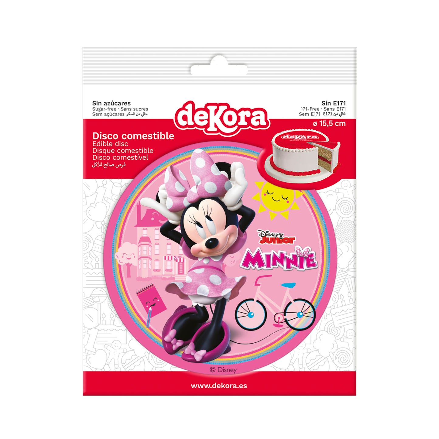 DISQUE COMESTIBLE DÉCO GÂTEAUX MINNIE ZERO 15,5CM