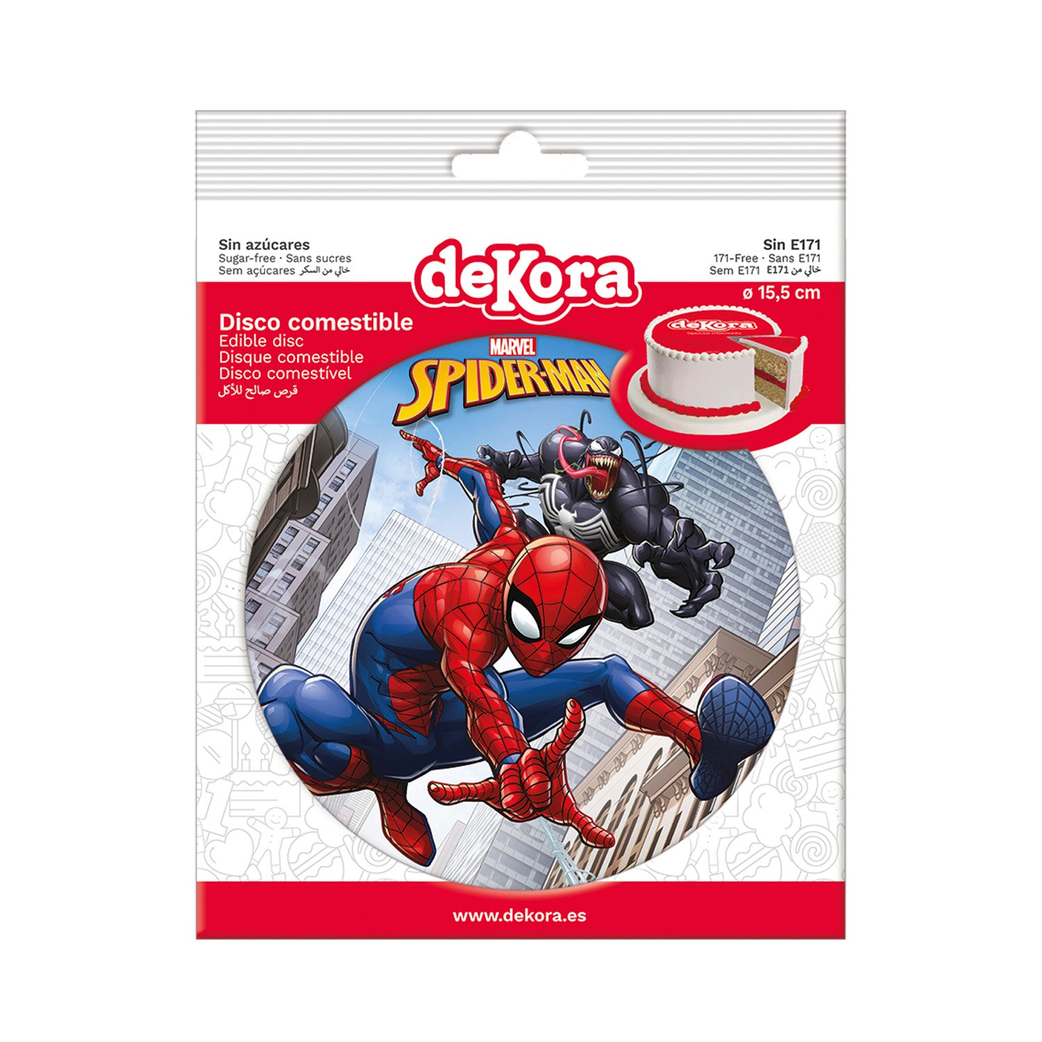  DISQUE COMESTIBLE DÉCO GÂTEAUX SPIDER-MAN ZERO 15,5CM