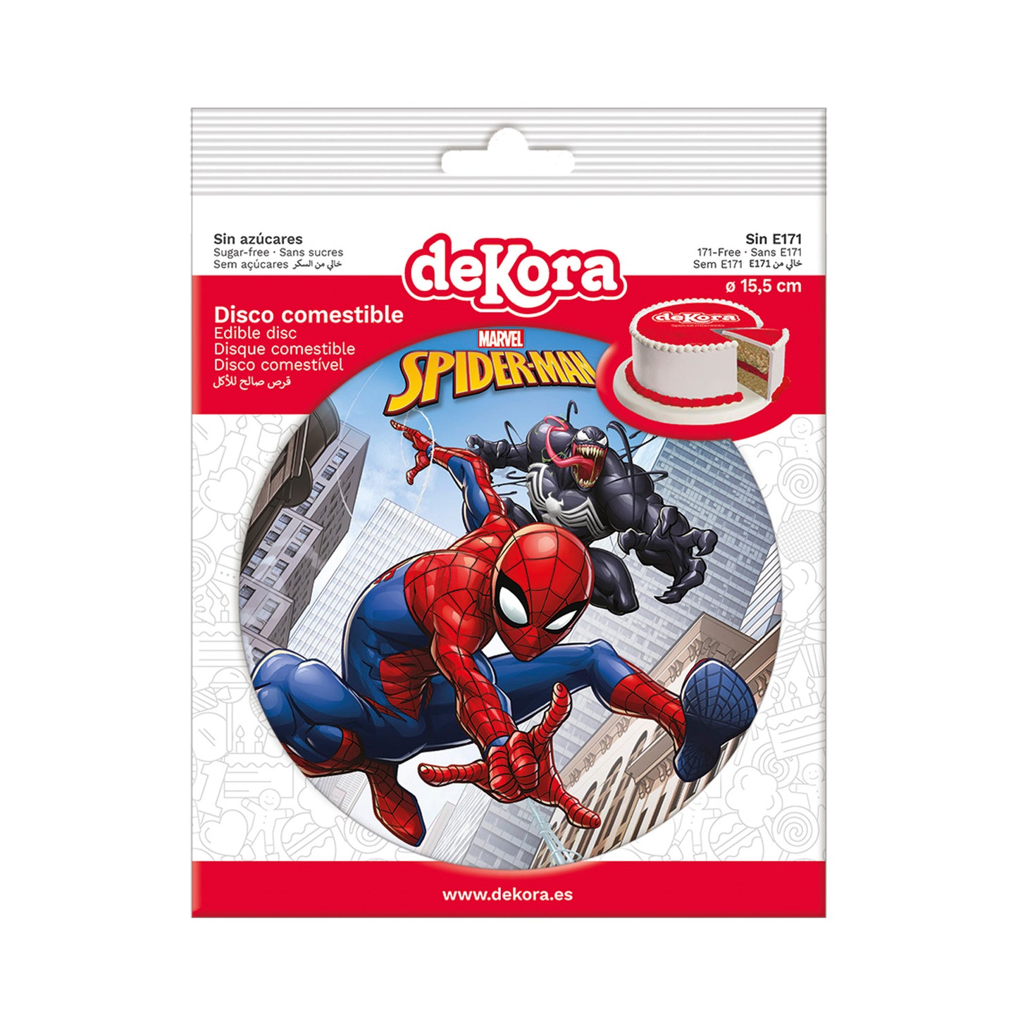  DISQUE COMESTIBLE DÉCO GÂTEAUX SPIDER-MAN ZERO 15,5CM